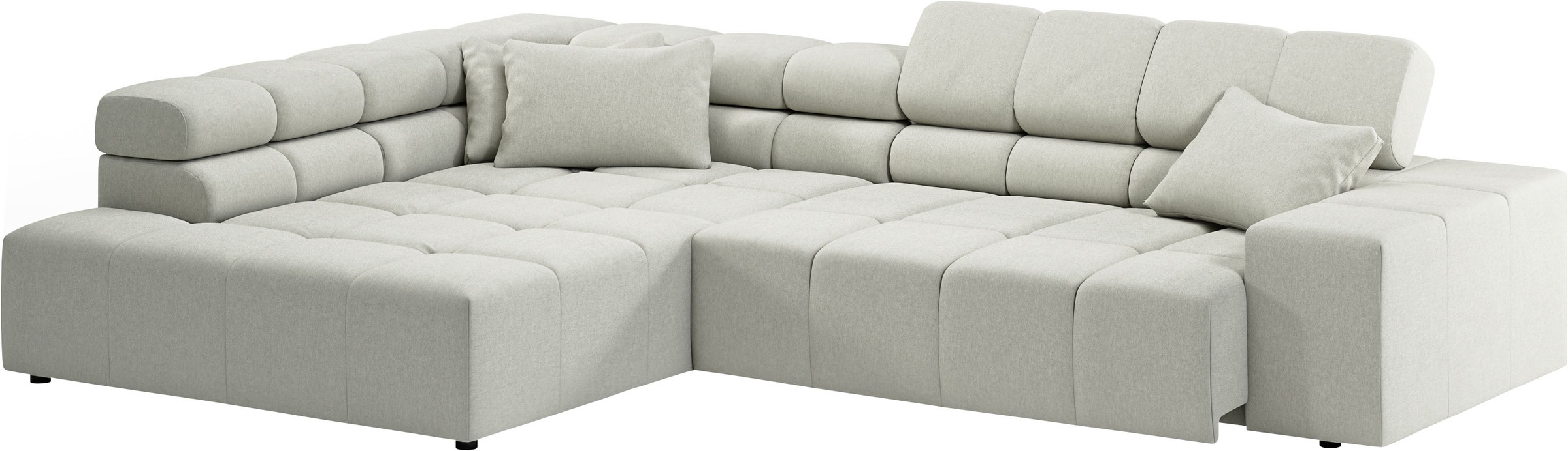 INOSIGN Ecksofa »Ancona incl. Kopfteilverstellung, Breite 319cm, L-Form«, wahlweise motorische Sitztiefenverstellung, auch in Cord + Easy Care
