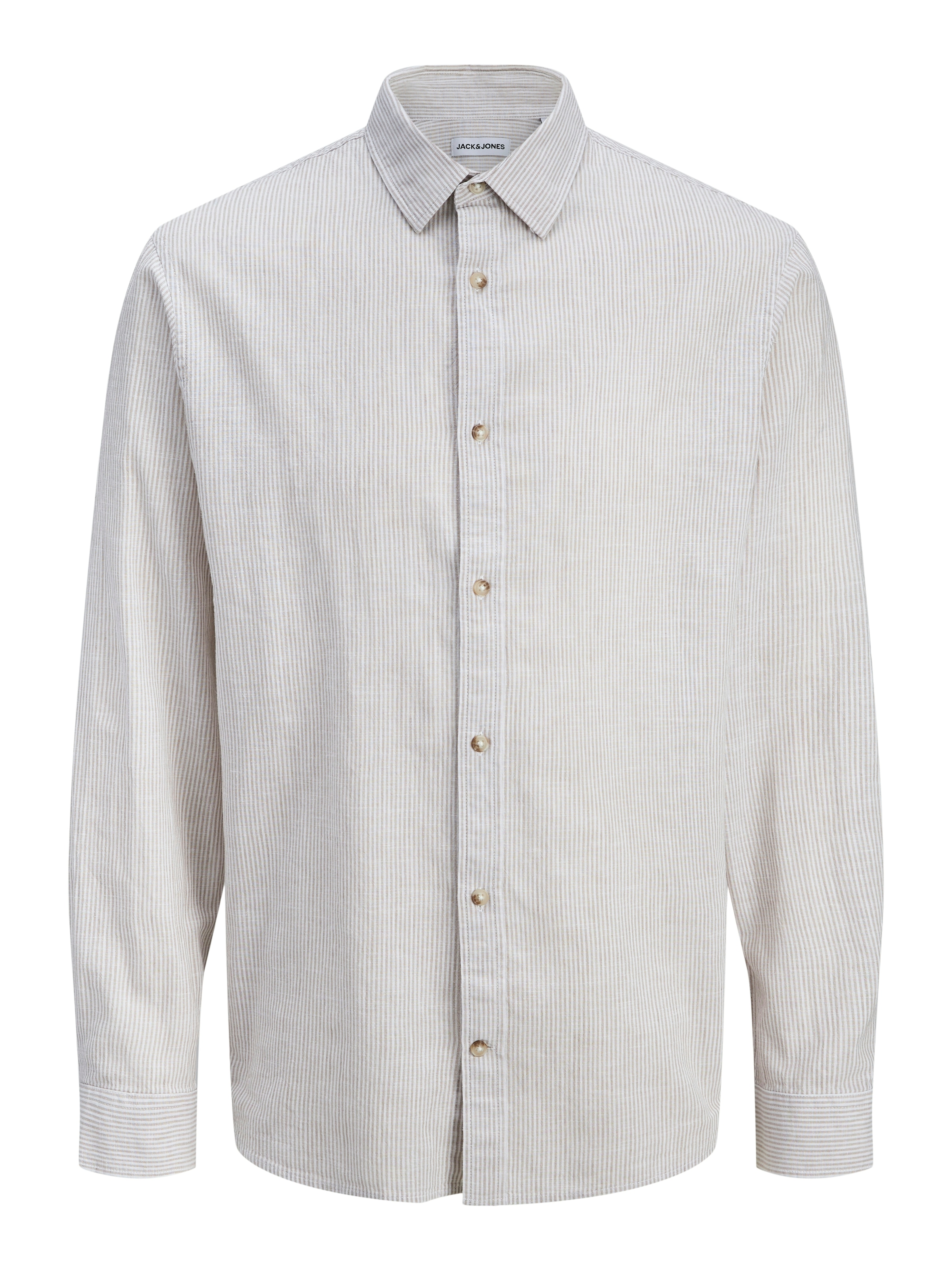 Jack & Jones Langarmhemd »JJESUMMER LINEN BLEND SHIRT L/S SN« Baumwollmischung, regular fit