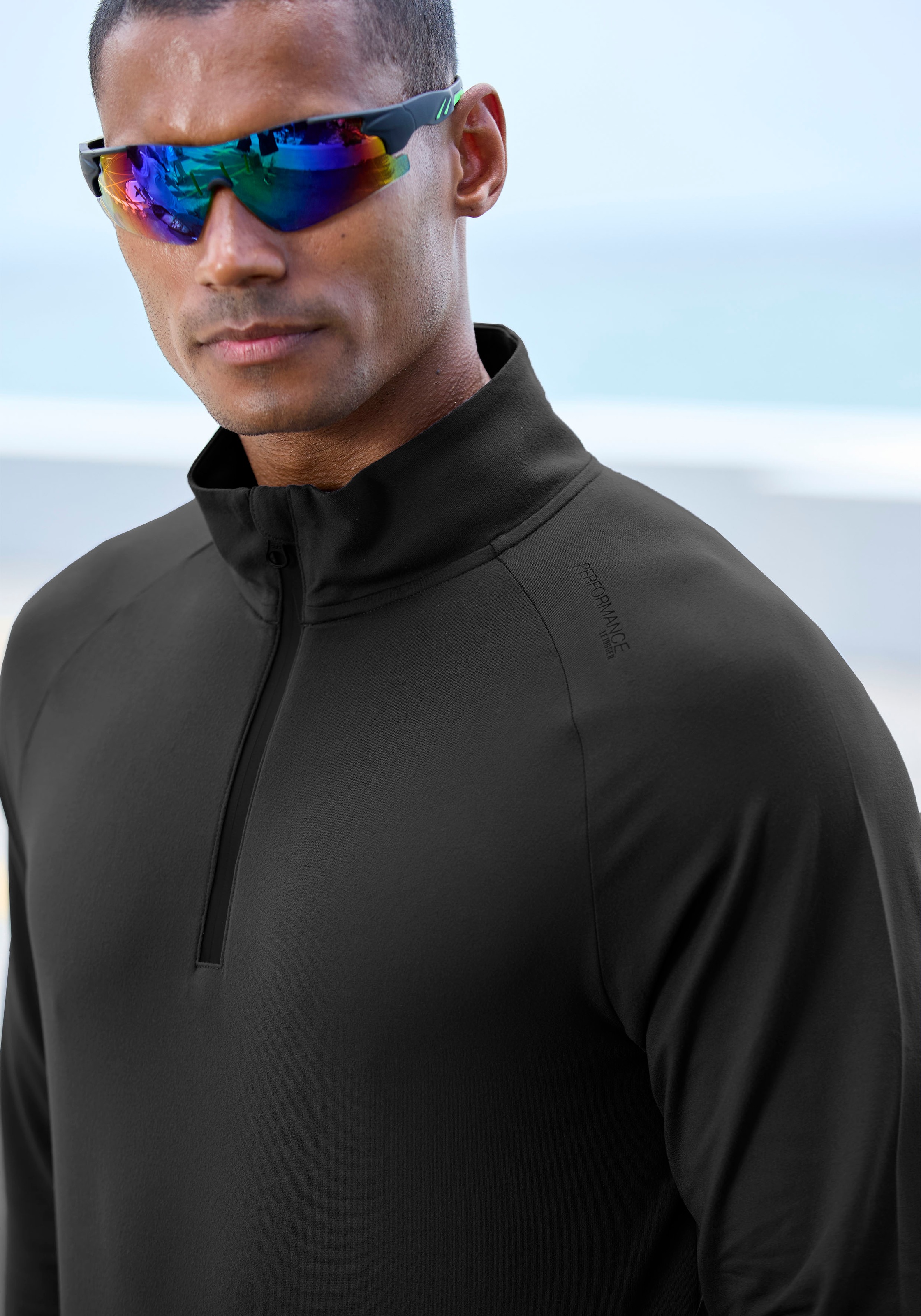 Le Jogger Performance Funktionsshirt mit Stehkragen und Reißverschluss