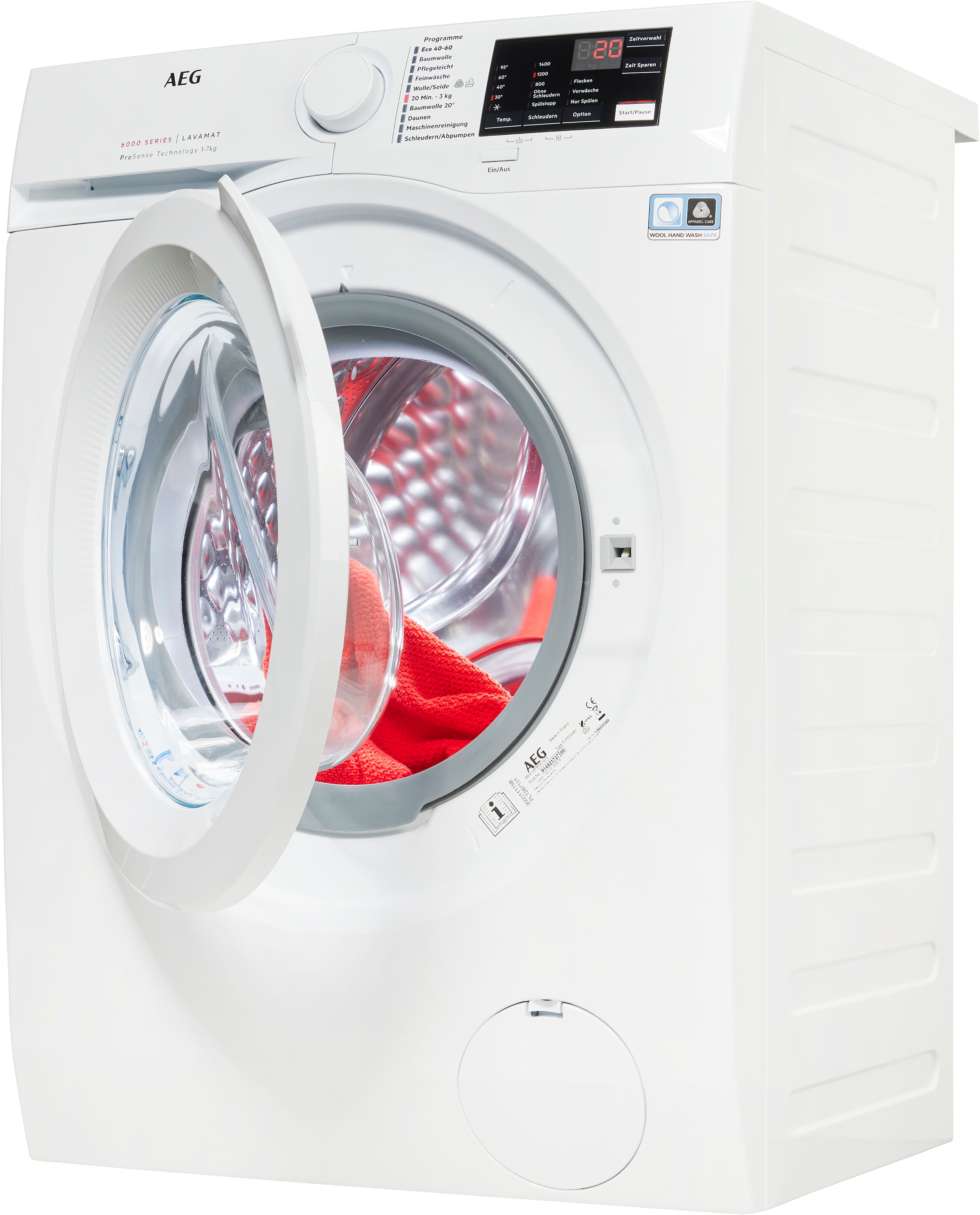 AEG Waschmaschine Serie 6000 »L6FBG51470«, 7 kg, 1400 U/min, ProSense Mengenautomatik