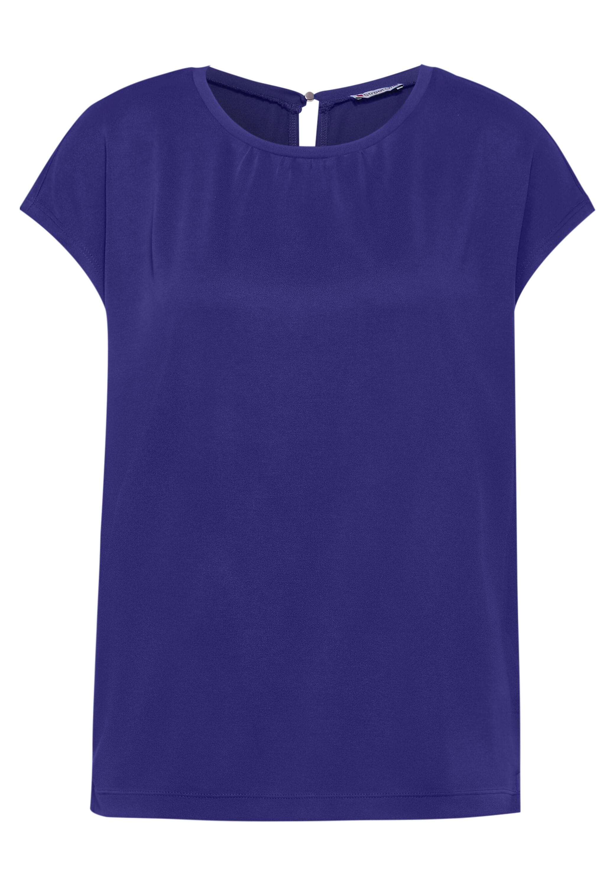STREET ONE Shirttop, im Seidenlook und mit Knopf im Nacken