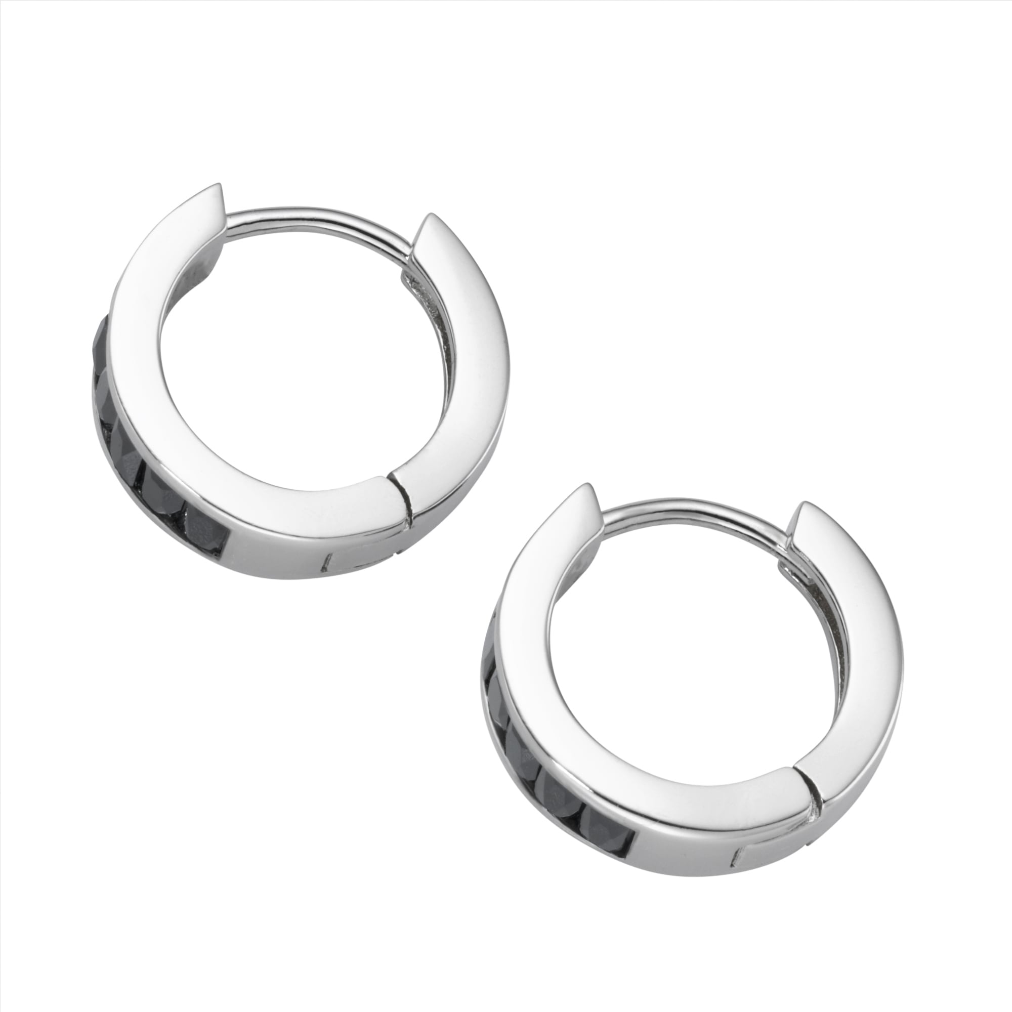 GIORGIO MARTELLO MILANO Paar Creolen »Klappcreolen mit schwarzen Zirkonia, Silber 925«