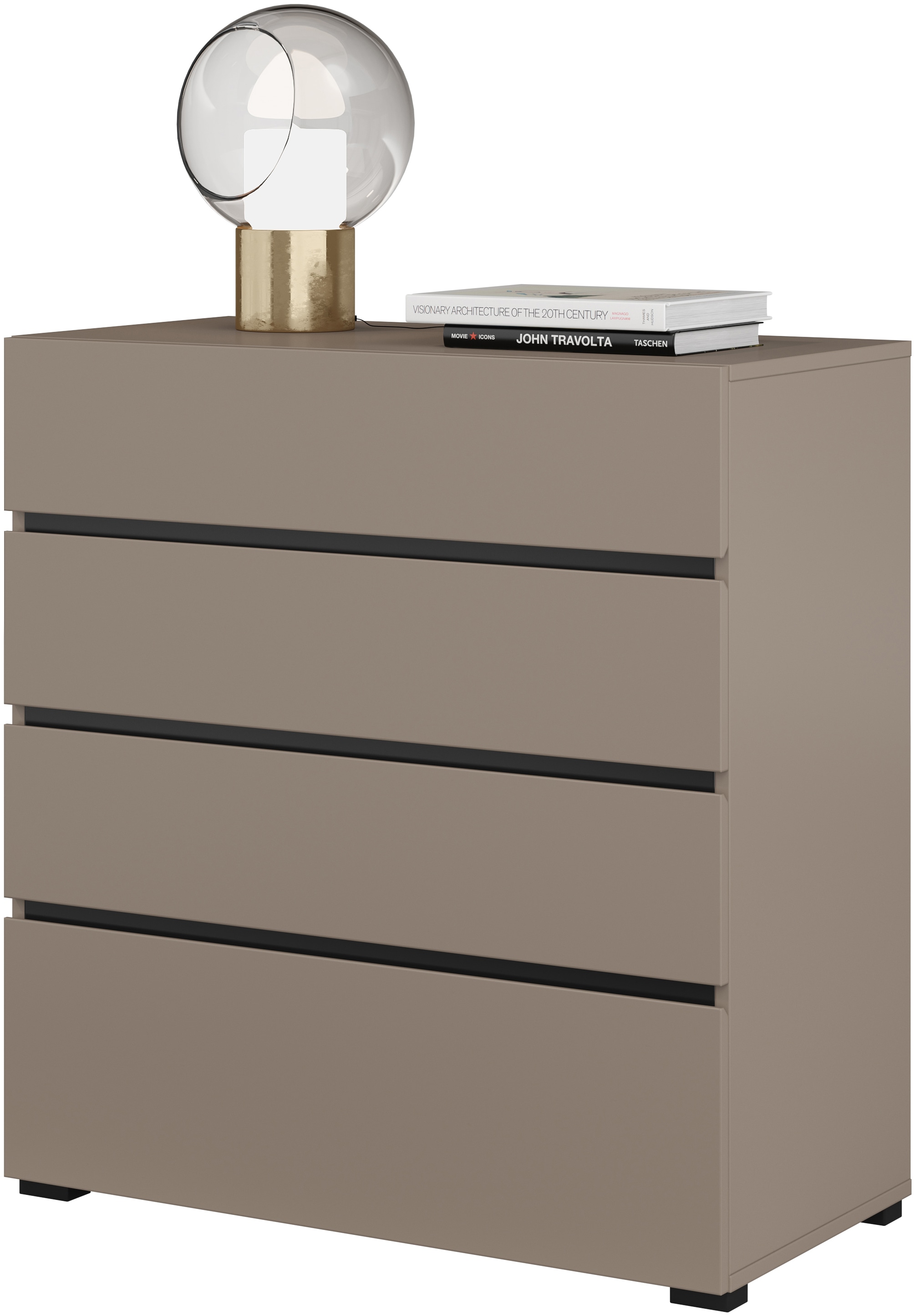 INOSIGN Kommode »Cross, moderne grifflose Schubladenkommode, 80x40x85cm (BxTxH)«, Schubladenschrank, Sideboard mit 4 Schubkasten