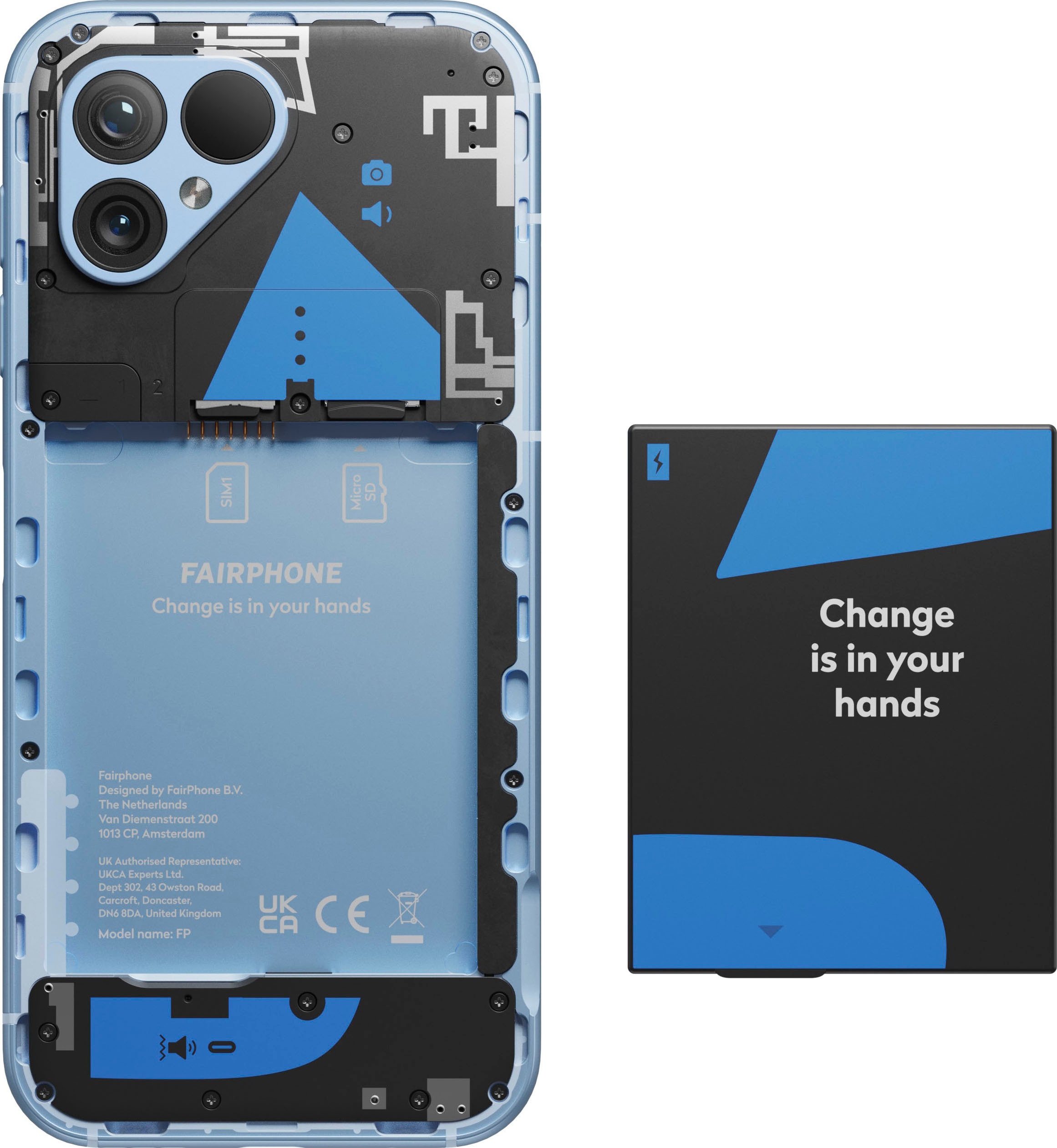 Fairphone Smartphone »FAIRPHONE 5«, sky blue, 16,40 cm/6,46 Zoll, 256 GB Speicherplatz, 50 MP Kamera