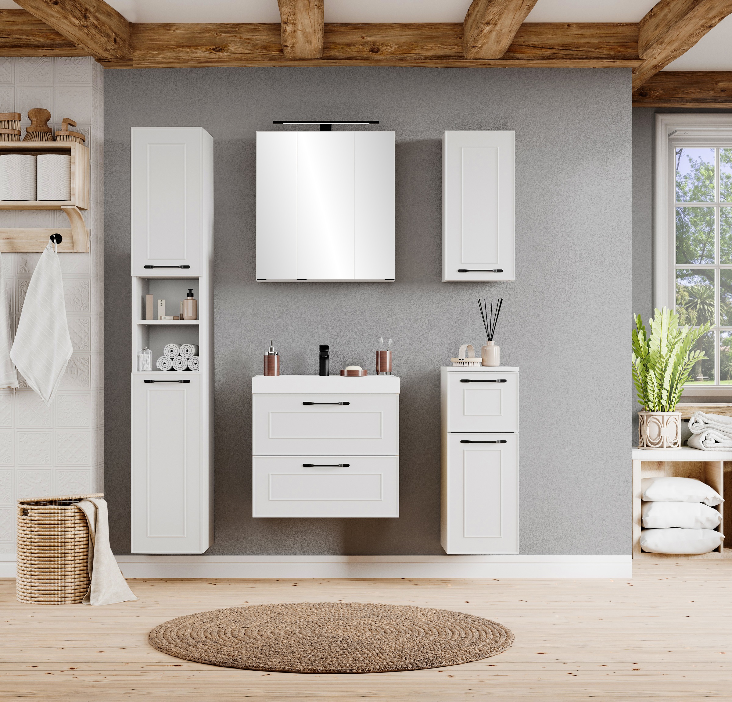 welltime Hochschrank »CADIZ, gedämpfte Scharniere«