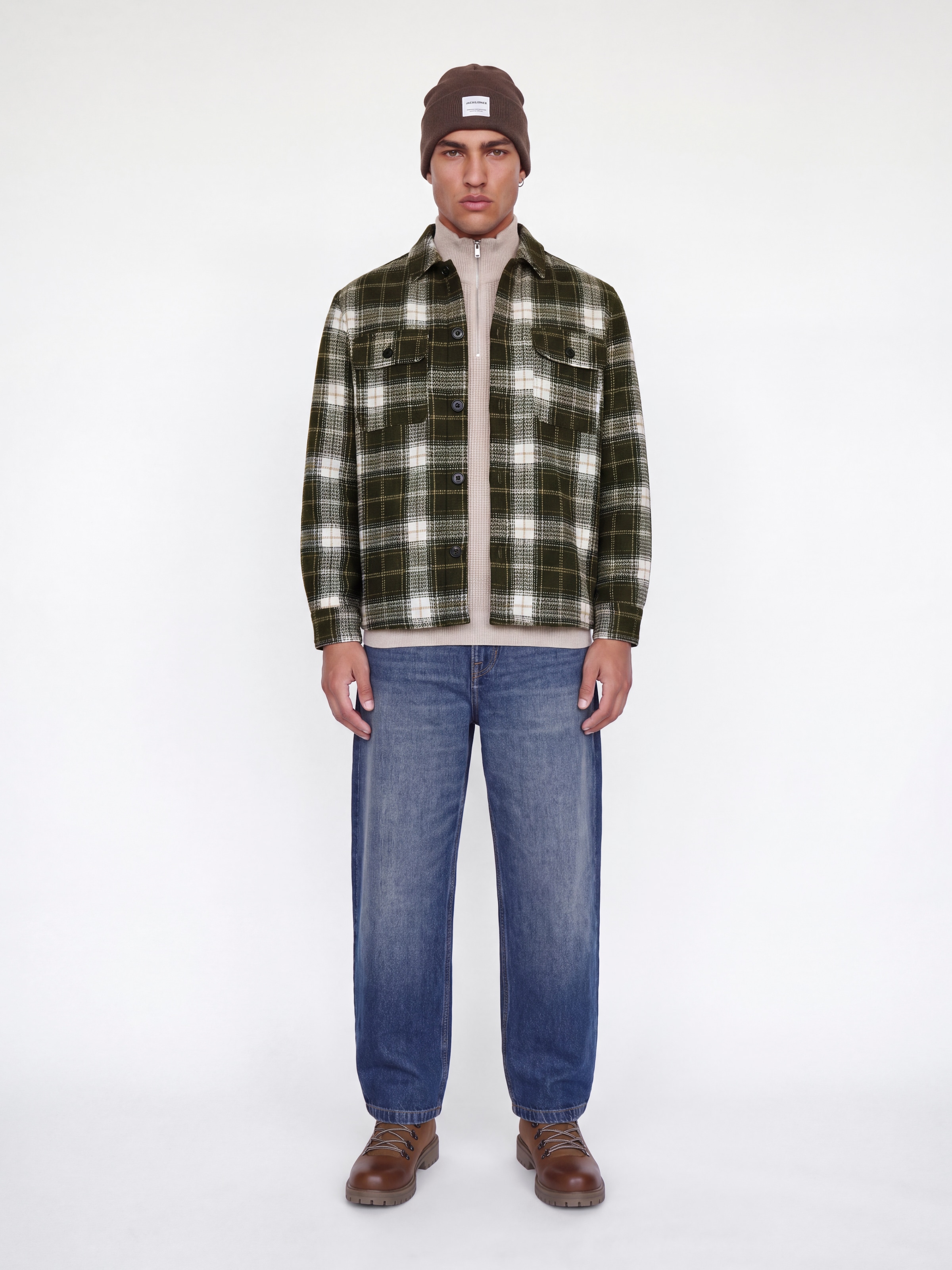 Jack & Jones Langarmhemd »JJEREGENT STRUCTURE OVERSHIRT LS SN« Polyester, locker geschnitten