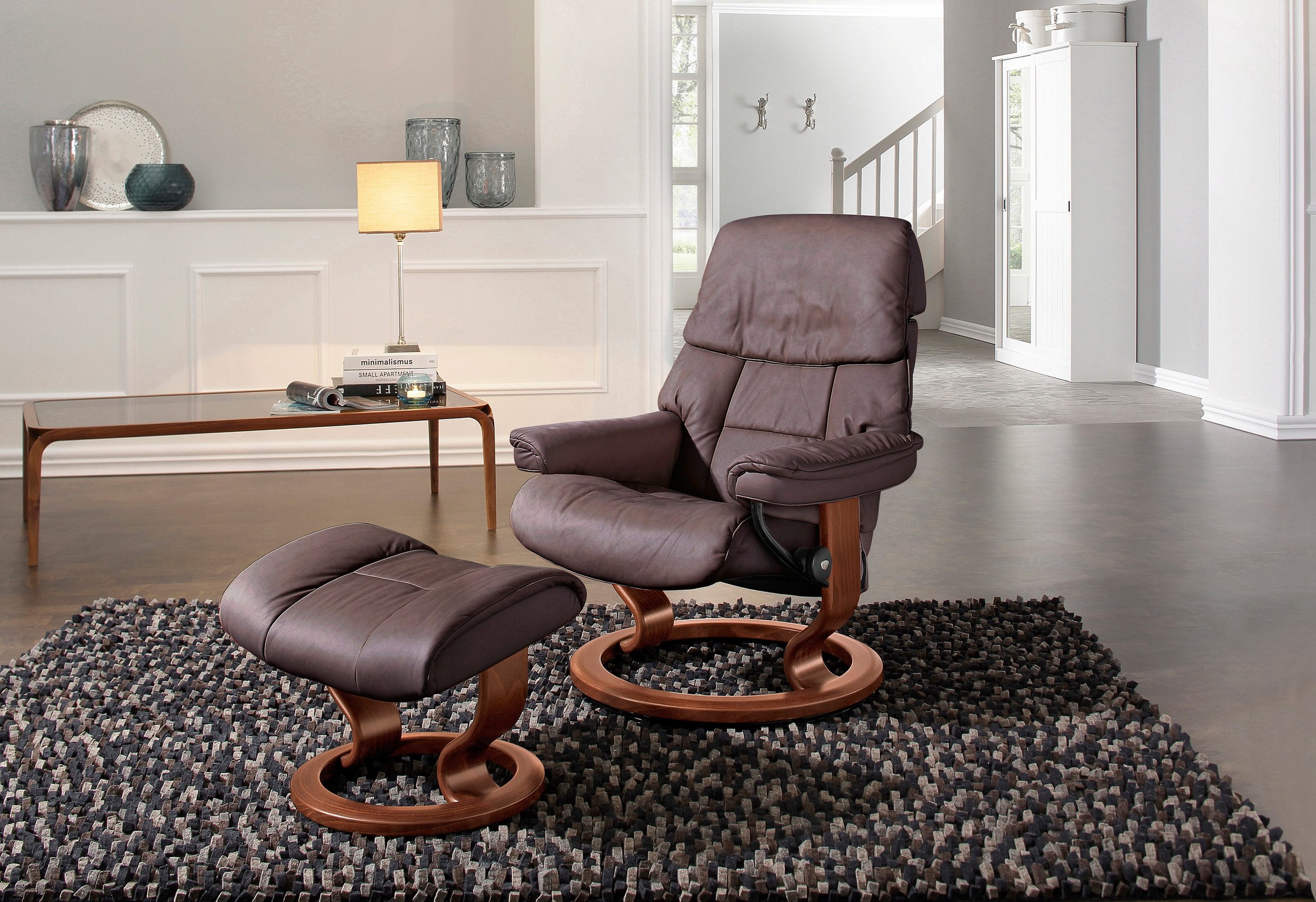 Stressless® Relaxsessel »Ruby« mit Classic Base, Größe M, Gestell Eiche, Wenge, Braun & Schwarz