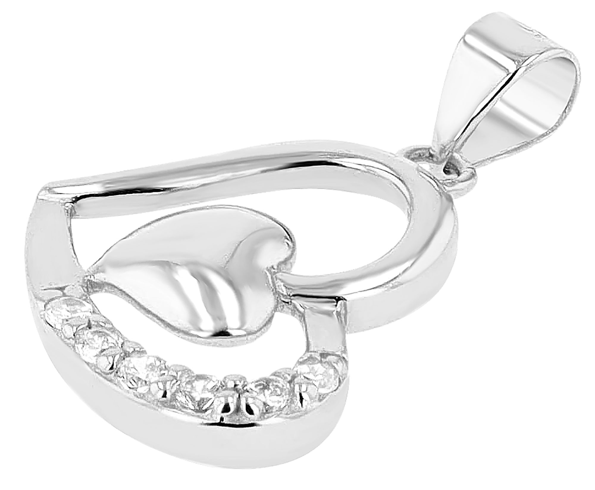 Adelia´s Herzanhänger »Damen Anhänger ¿ Herz Herzanhänger aus 925 Silber mit Zirkonia«