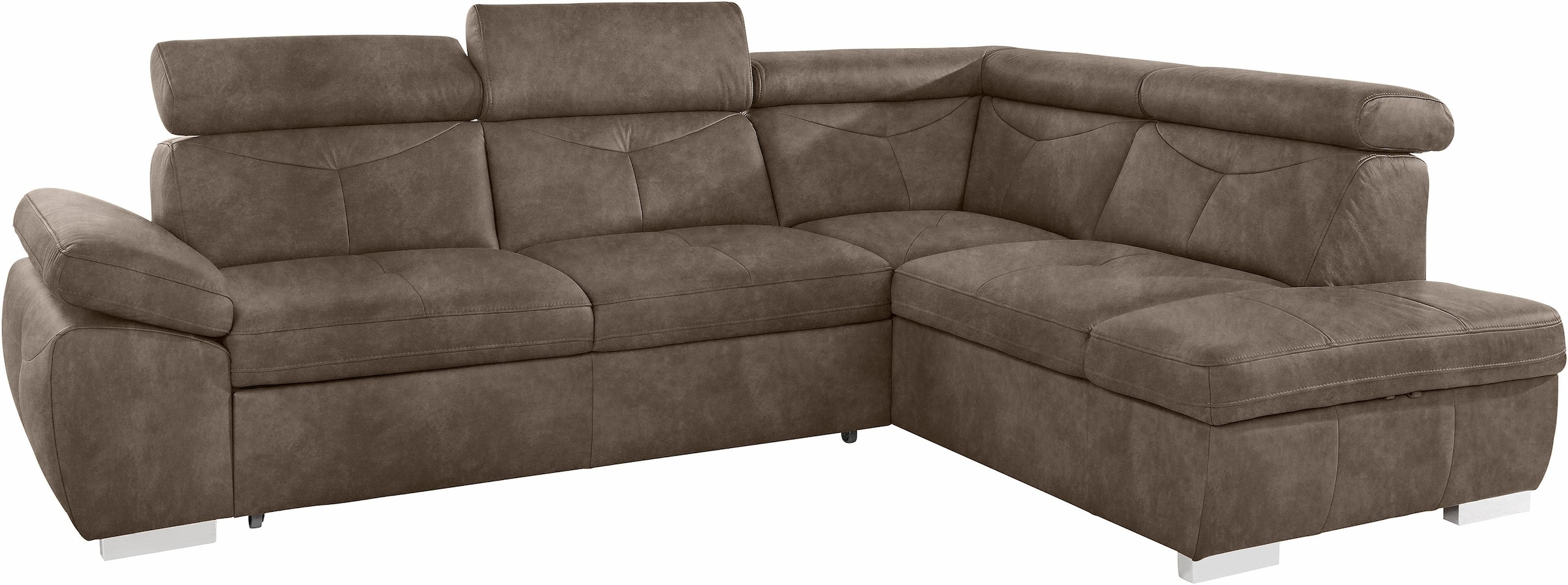 exxpo - sofa fashion Ecksofa »Spring, super bequem und komfortabel mit Armteil- und Kopfteilfunktion« aus Luxus-Microfaser +Simply Clean - für besonders einfache Reinigung!