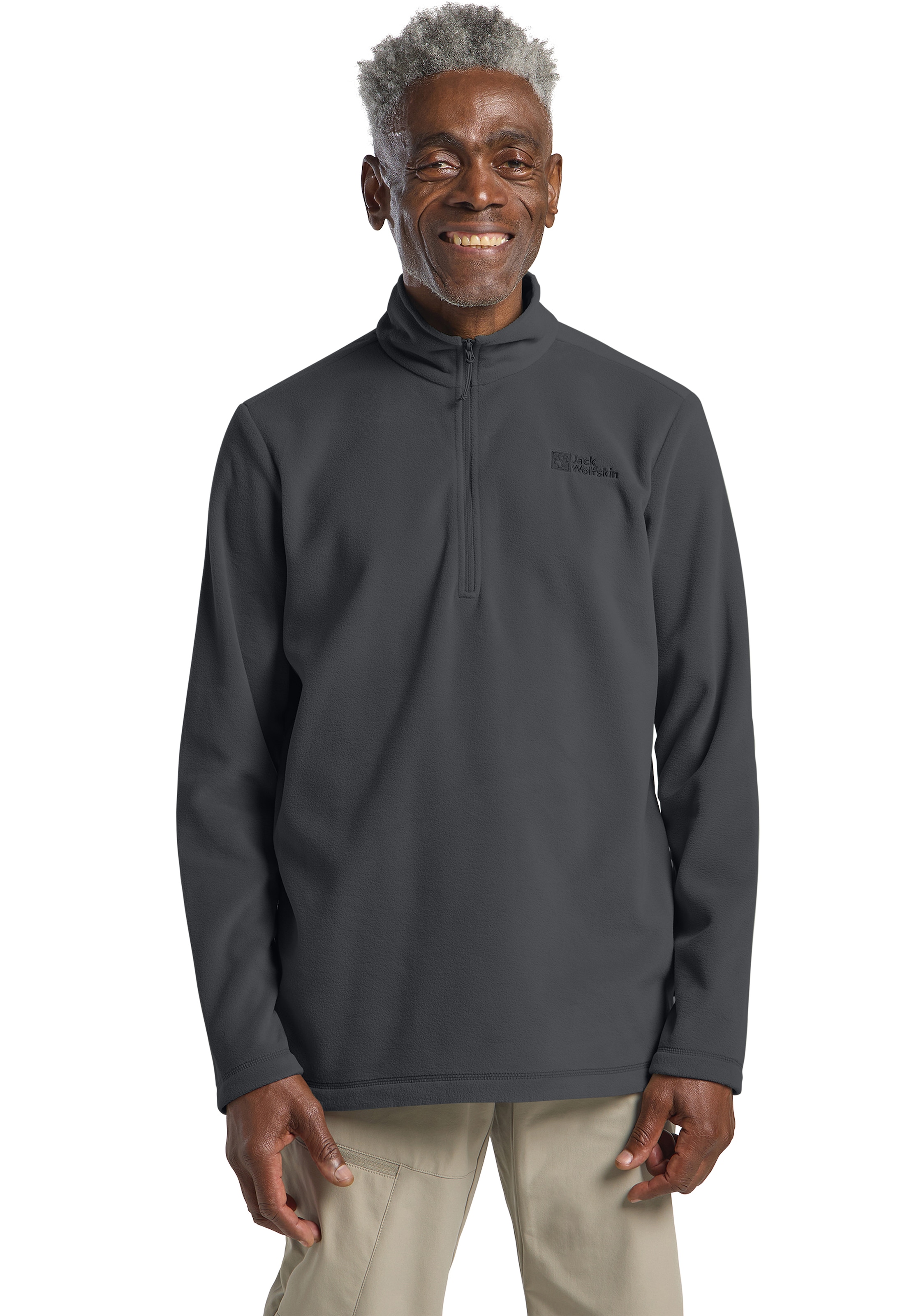 Jack Wolfskin Fleecepullover »TAUNUS HZ M«, für Wandern und Trekking, mit Stehkragen, mit halbem Reißverschluss
