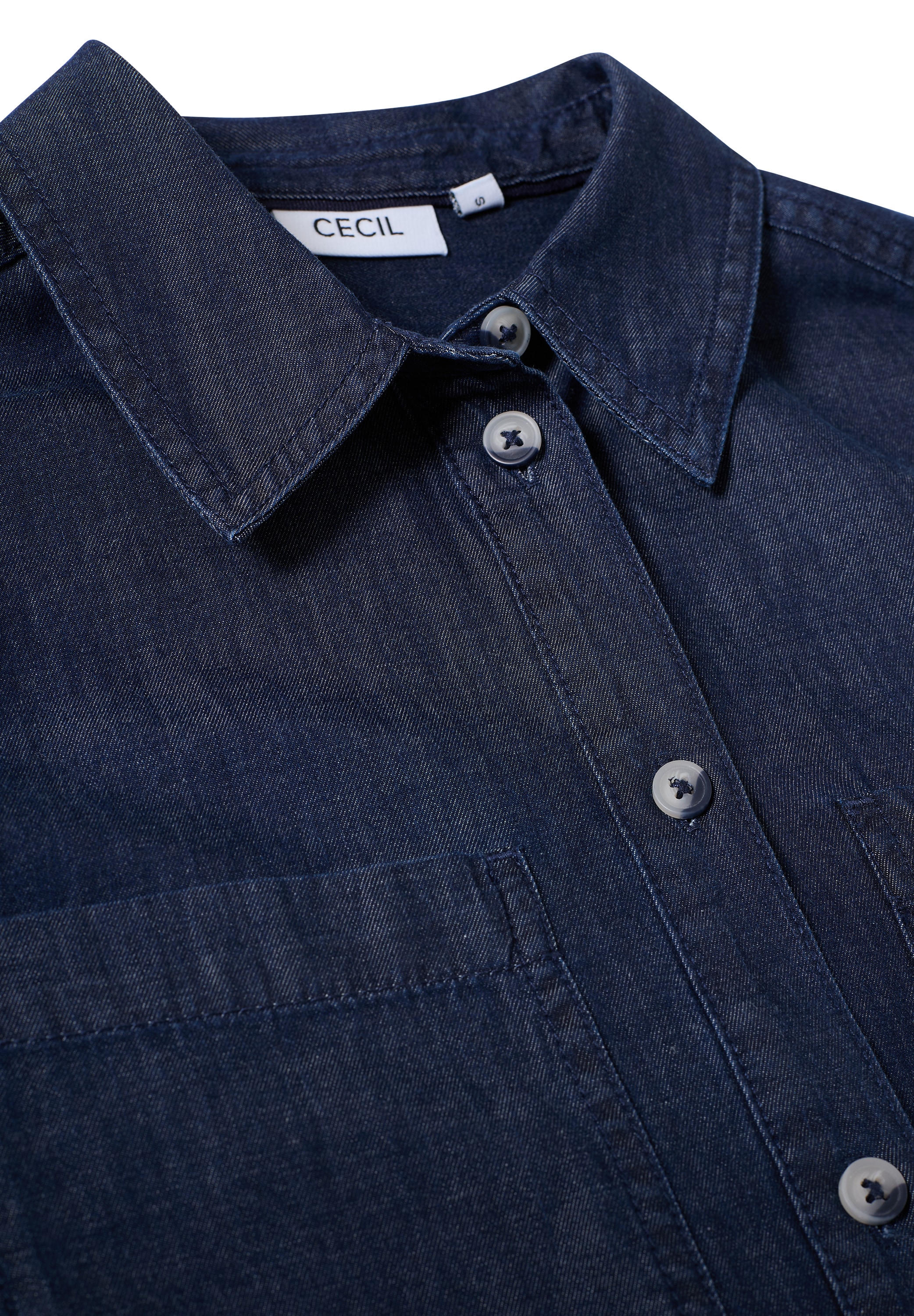 Cecil Hemdbluse, im Denim-Look