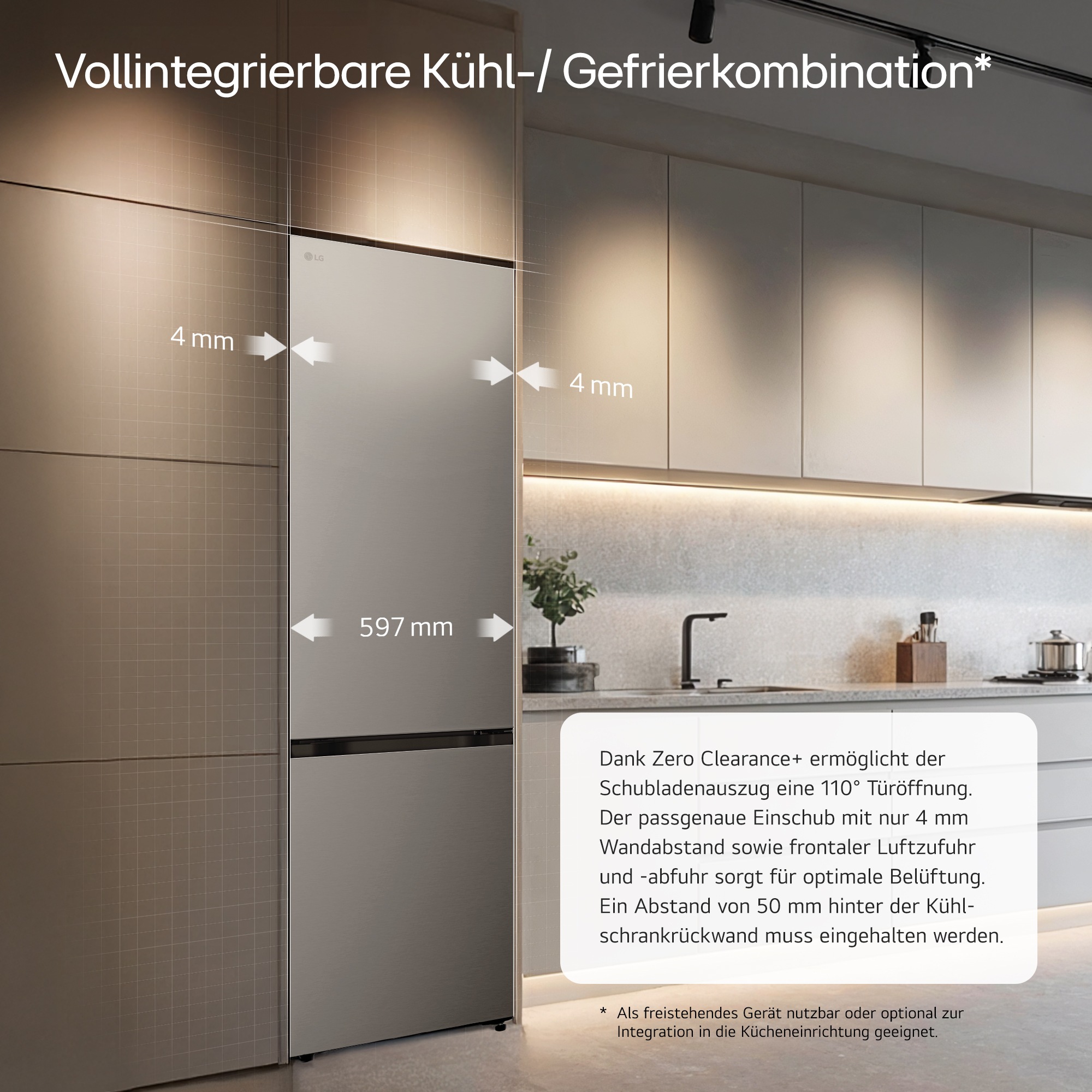 LG Kühl-/Gefrierkombination Serie 7 »GBBS726BPY« 203 cm hoch 59,7 cm breit Vollintegrierbarer Kühlschrank dank frontaler Luftzufuhr und Abluft