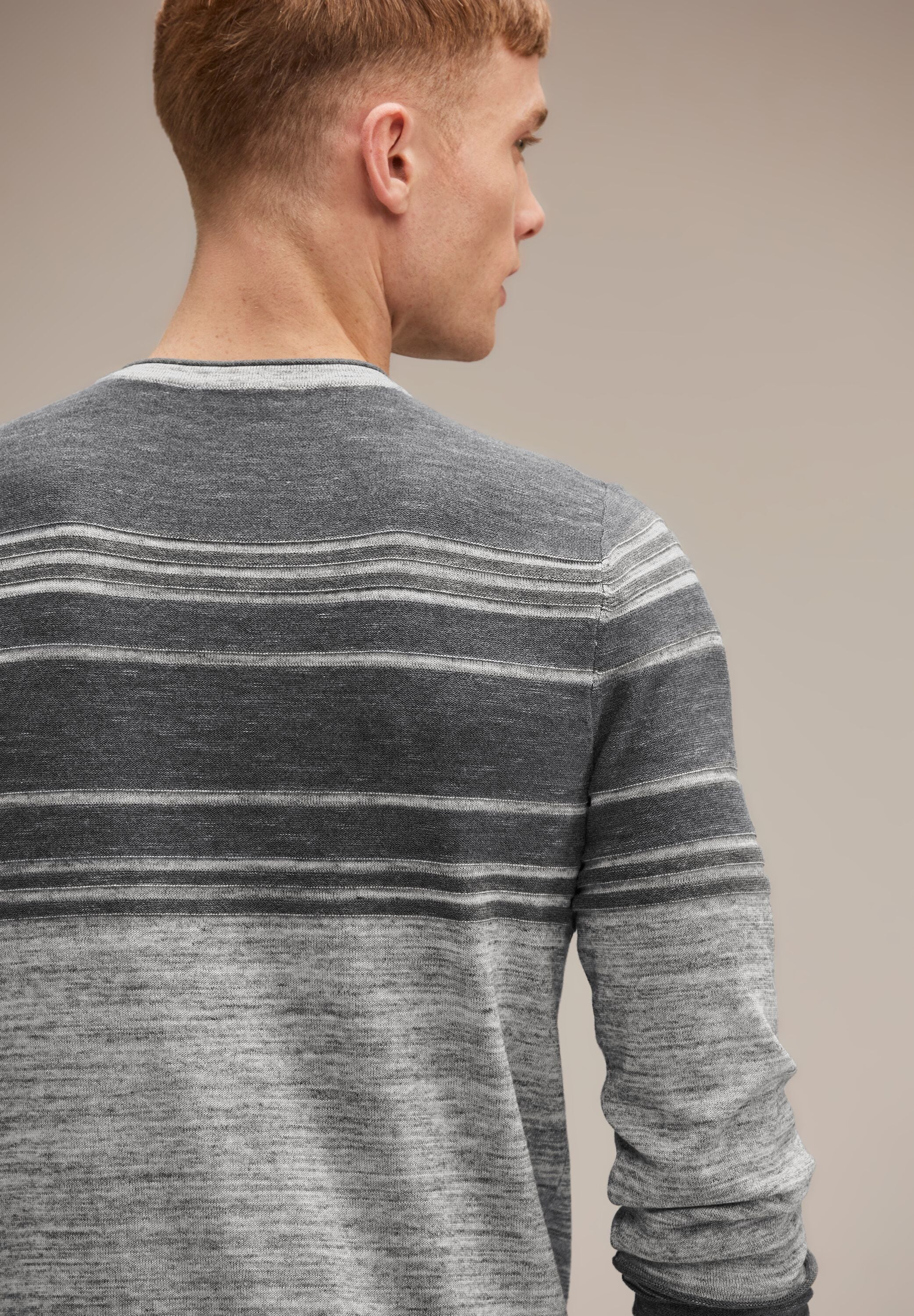 STREET ONE MEN Strickpullover »Zweifarbiger Strickpullover«, Zweifarbig gestreift