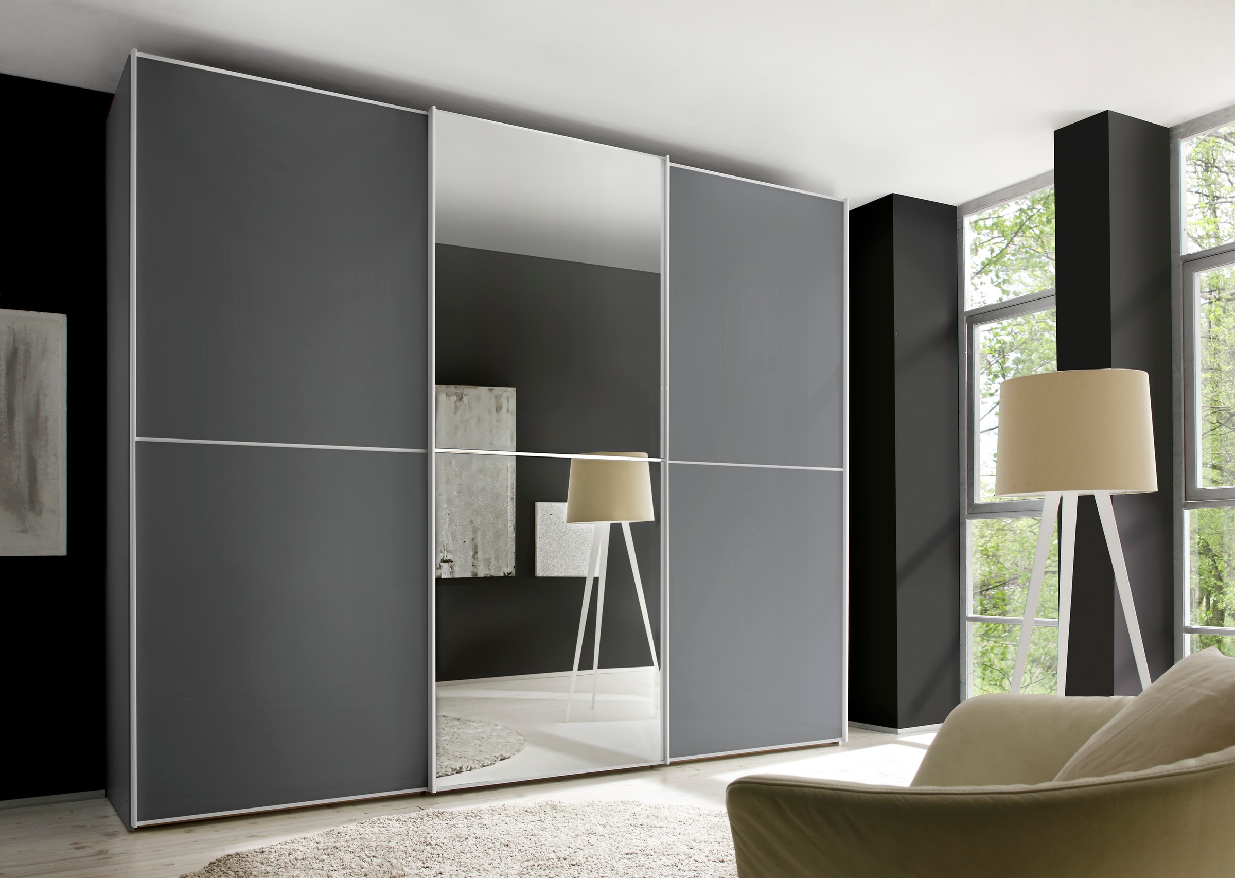 STAUD Schwebetürenschrank »Sinfonie Plus, edles Design in hochwertiger Qualität, Made in Germany« Mit Spiegeltüre und vier verschiedenen Ausstattungsvarianten