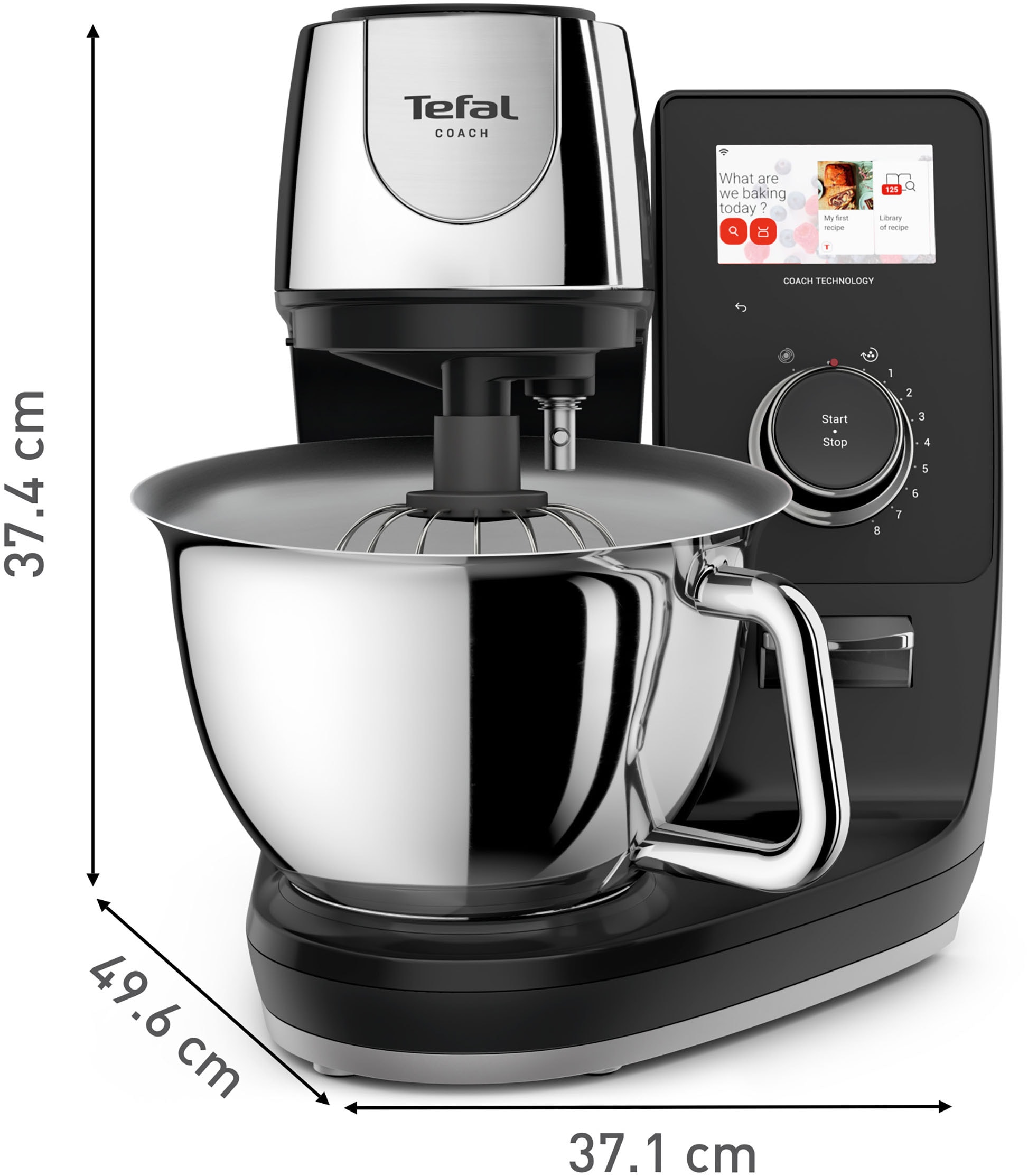 Tefal Küchenmaschine »QB960D I-Coach Touch Pro«, 25 Automatikprogramme, intuitives digitales Coaching, Waage