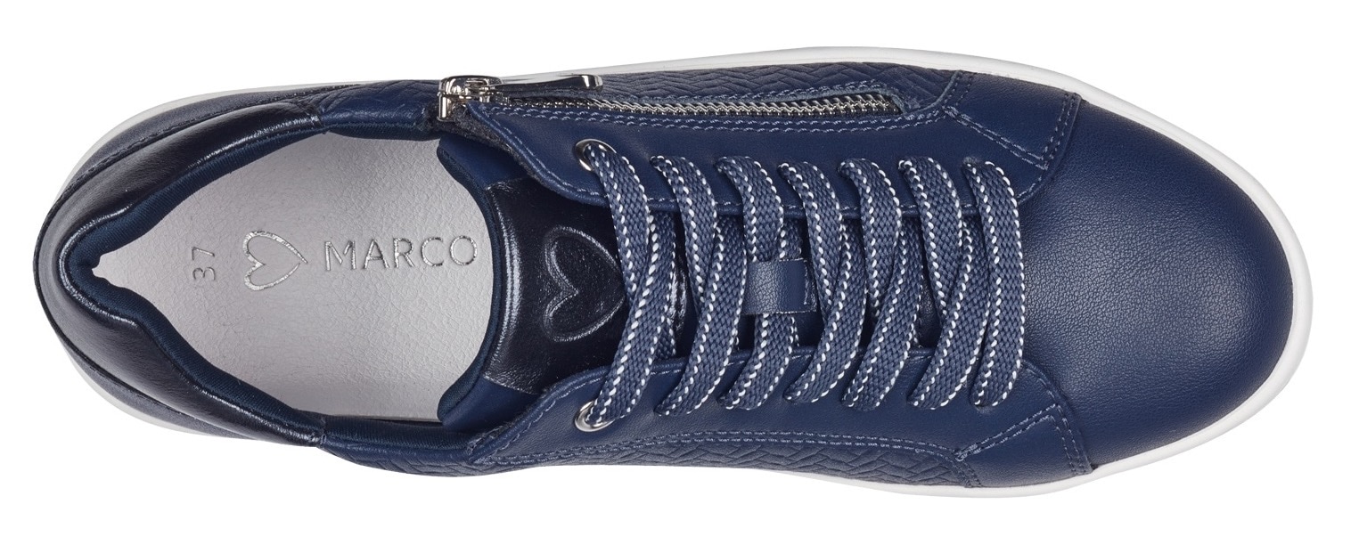 MARCO TOZZI Plateausneaker, Freizeitschuh, Halbschuh, Schnürschuh mit Prägung