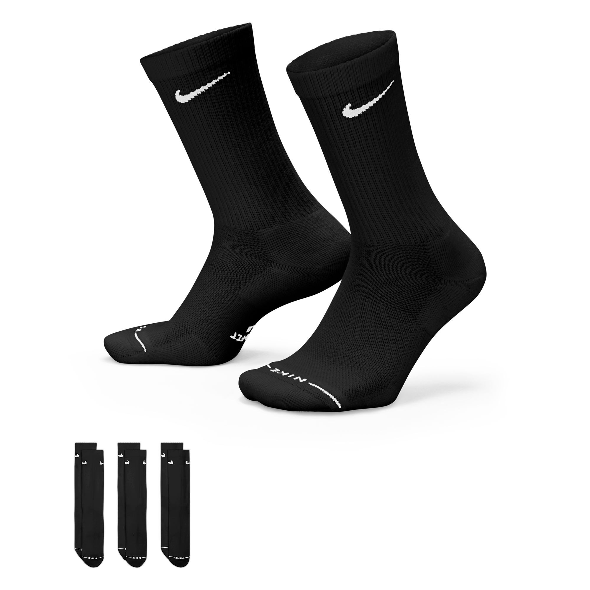 Nike Sportsocken »U NK ED ELVD CRW 3P - 144« für Erwachsene, mit Baumwolle im Obermaterial, formstabil