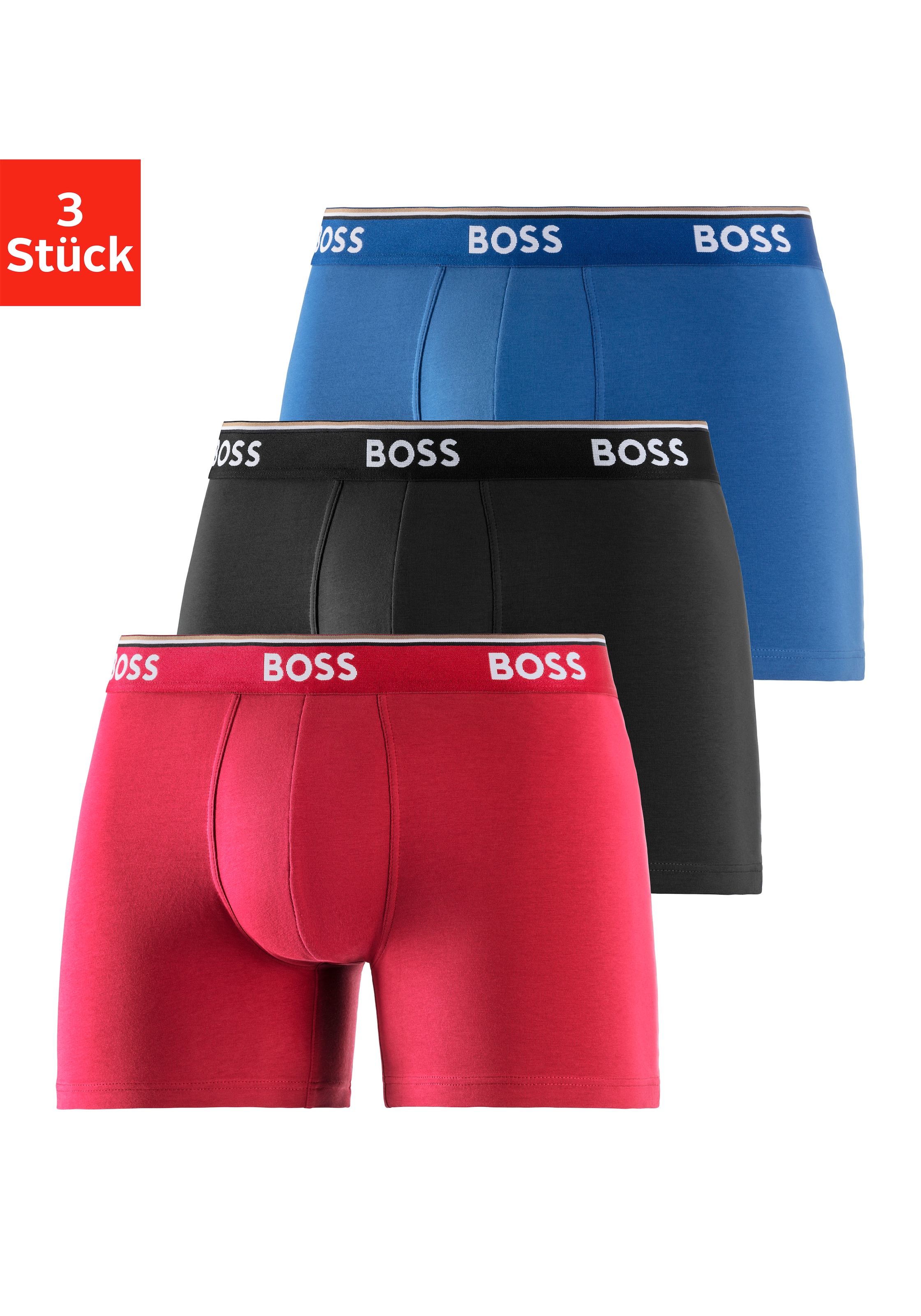 Langer Boxer »Boxer Brief 3P«, (Packung, 3er-Pack), mit farblich passendem Webbund