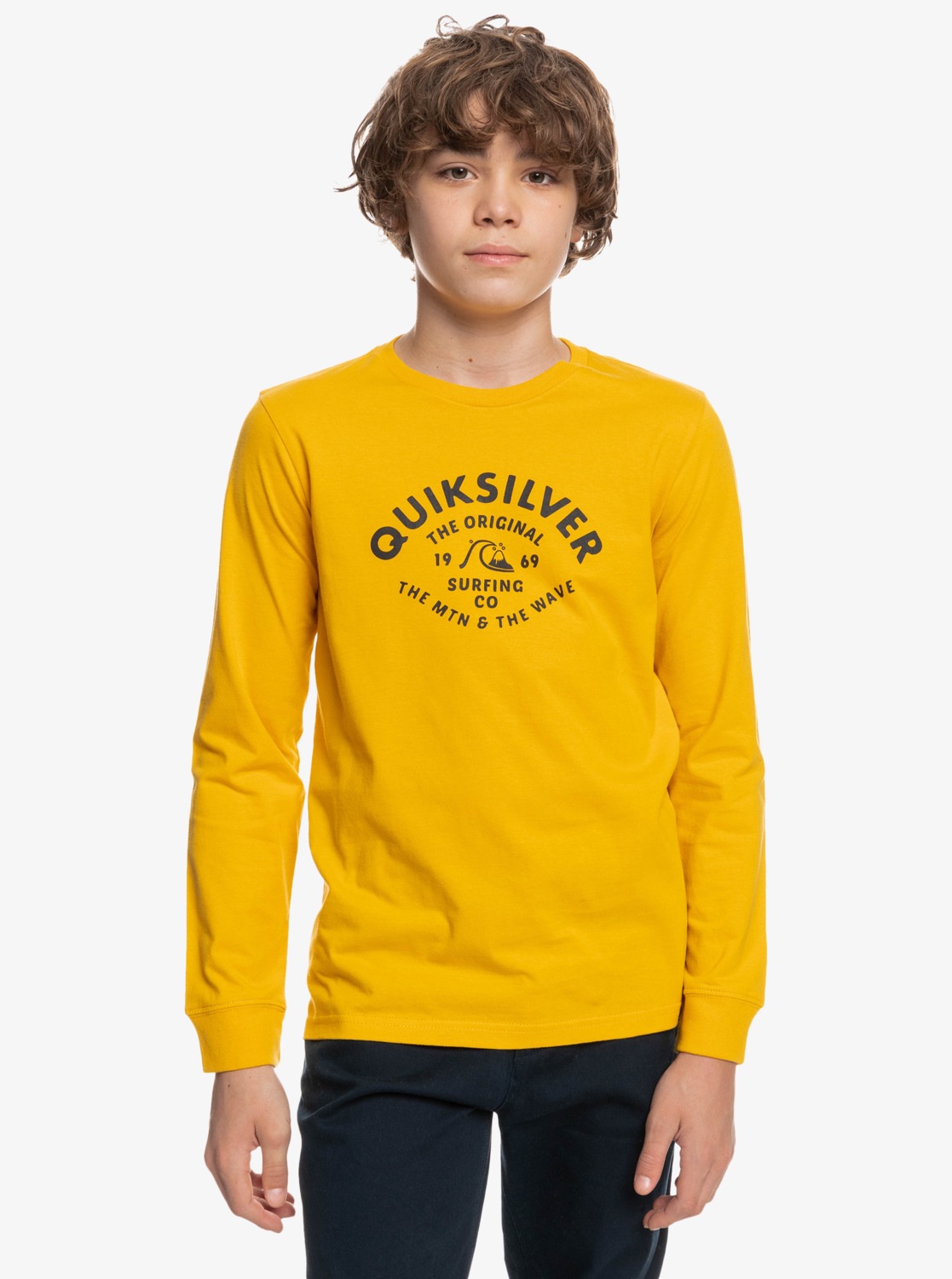 Quiksilver Langarmshirt »Script Talk« in goldfarben, Größe 12(148-156cm)