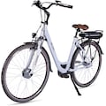 LLobe E-Bike »Metropolitan JOY modernwhite 13 Ah«, 3 Gang, ebike Damen, Frontmotor 468 W, (mit Akku-Ladegerät)