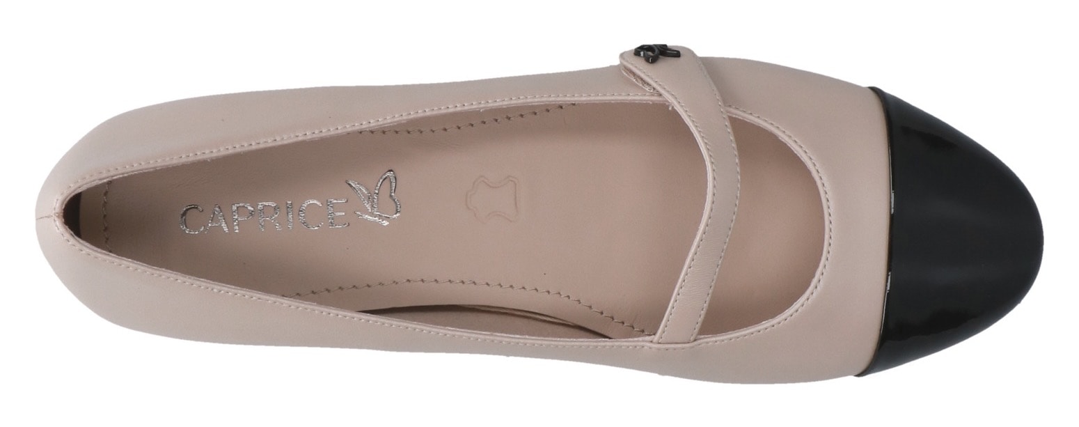 Caprice Riemchenballerina, Bequemschuh, Businessschuh, Flats mit Klettverschluss-Riemchen