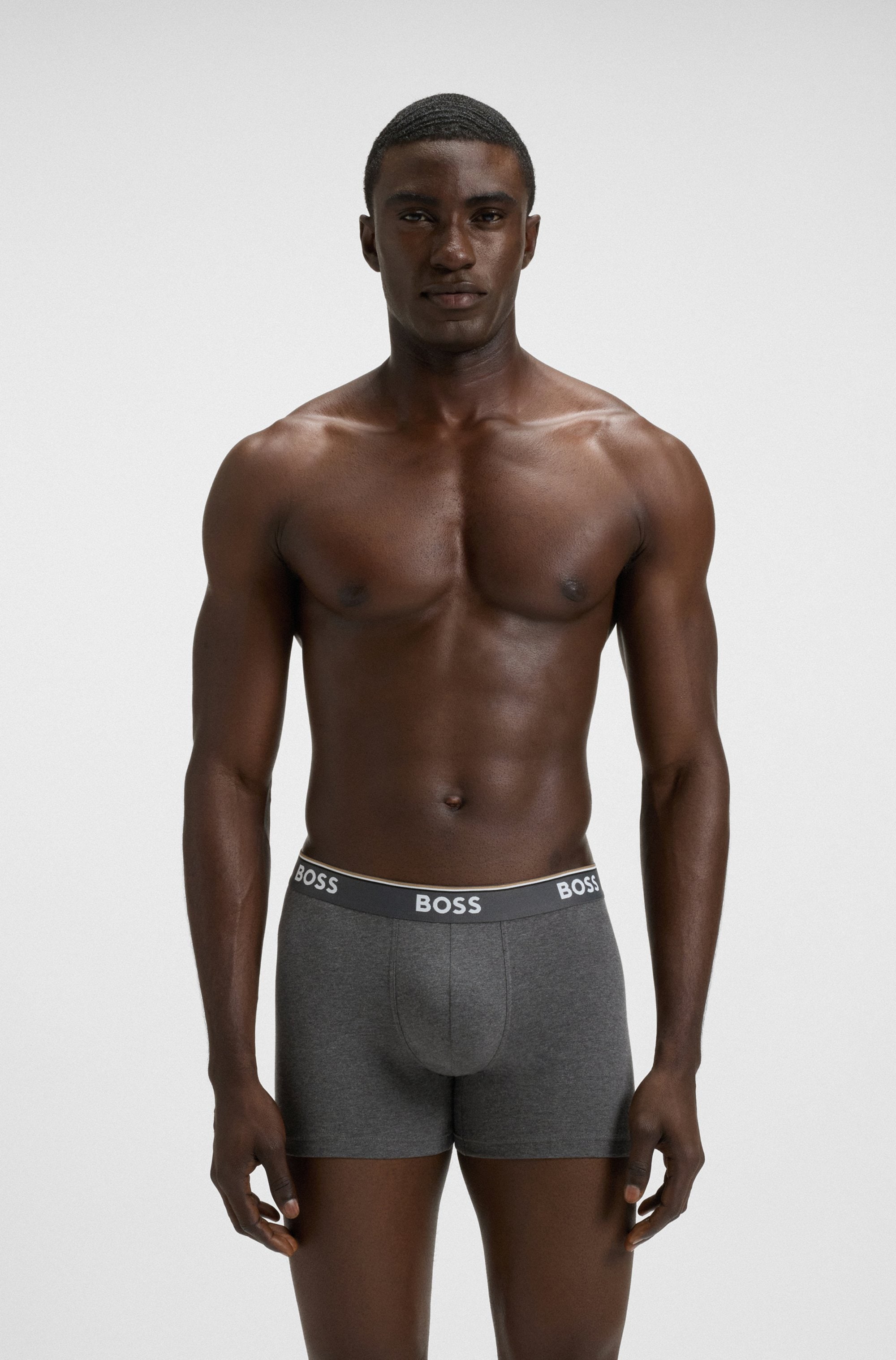 BOSS Langer Boxer »Brief 3 PACK«, mit farblich passendem Webbund