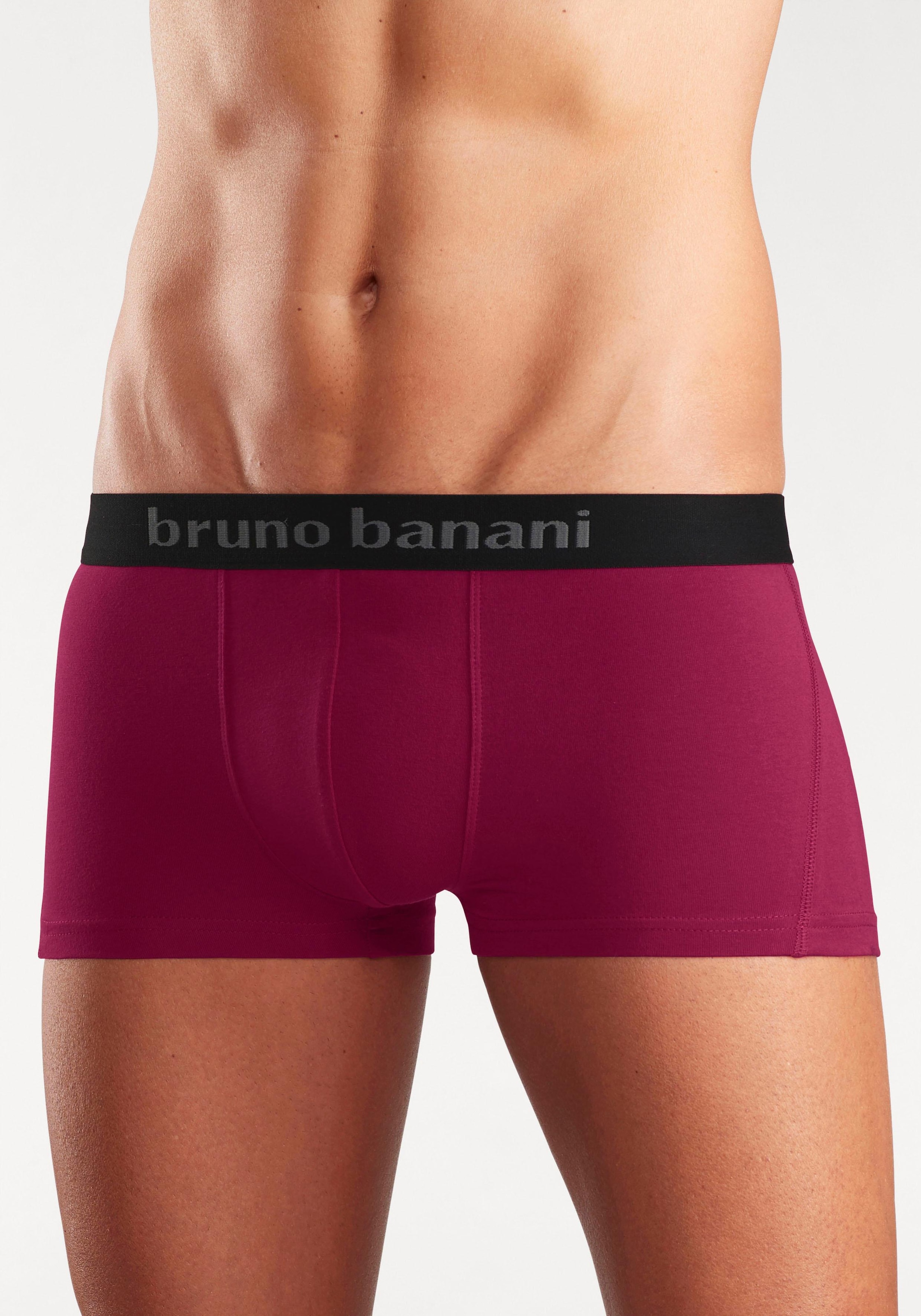 Bruno Banani Hipster, (Packung, 4 St.), Boxershorts mit Logo Webbund aus Baumwollmischung