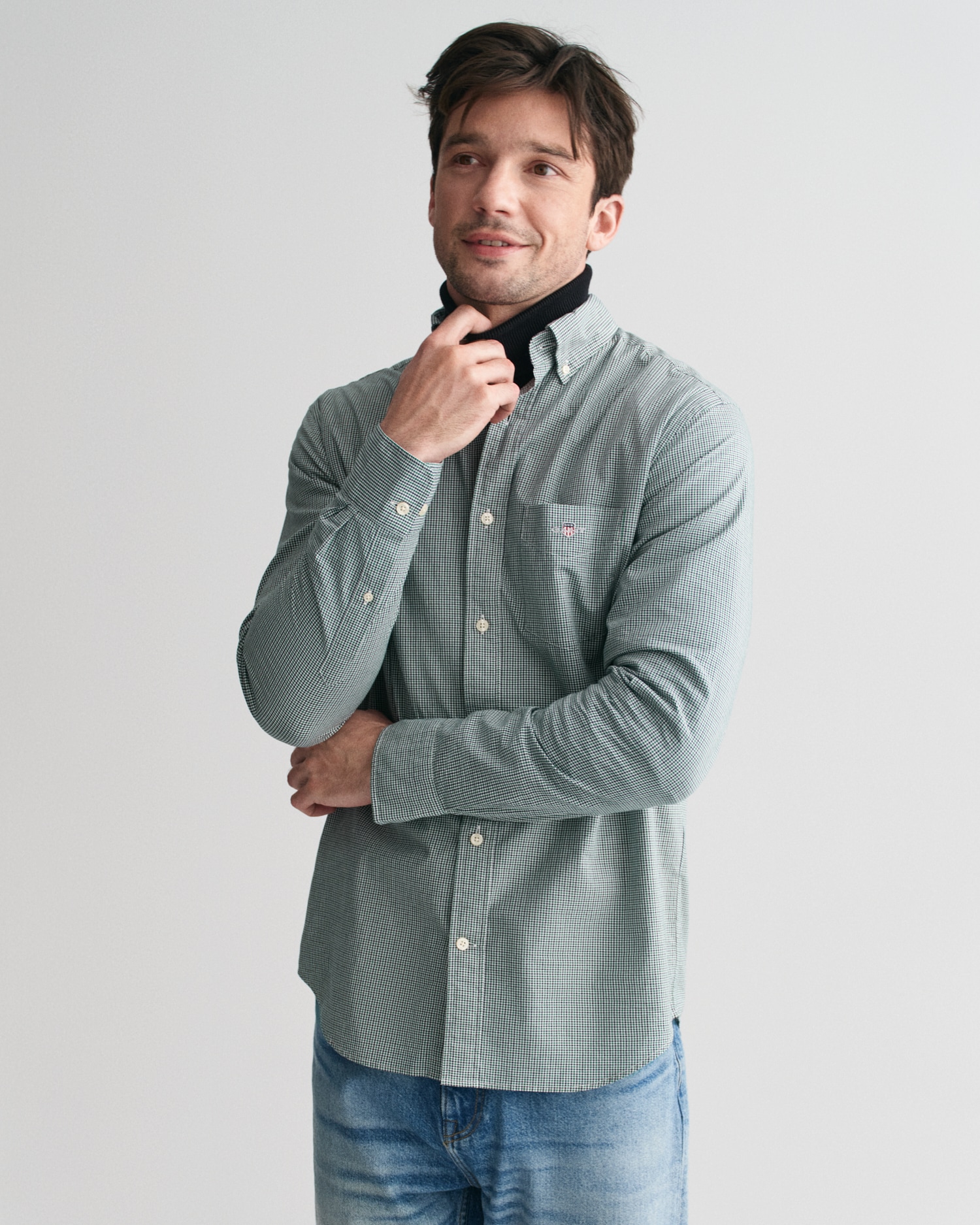 Gant Langarmhemd »REG POPLIN MICRO GINGHAM SHIRT«, Regular Fit Popeline Hemd mit Vichy-Minikaro