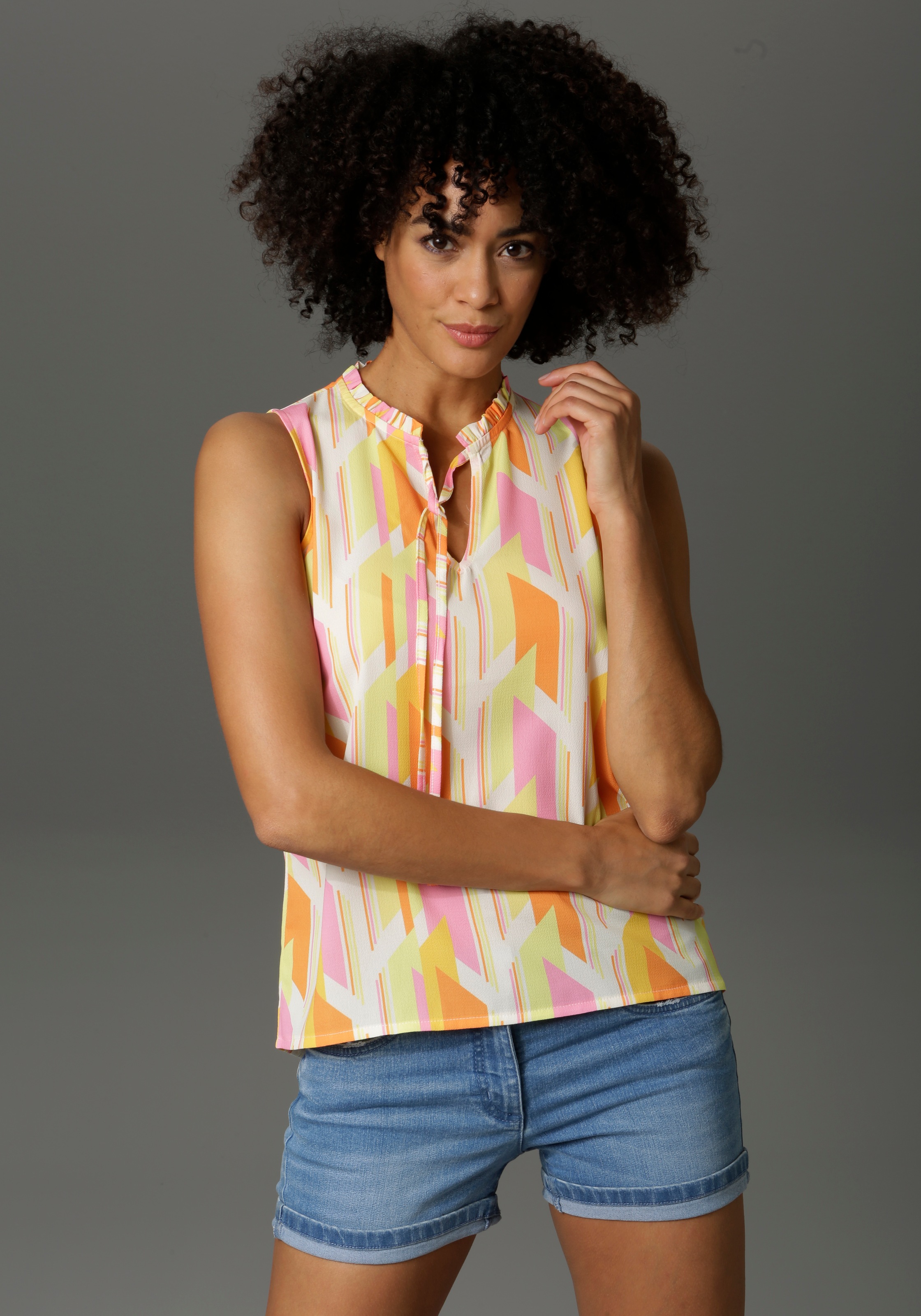 Aniston CASUAL Blusentop, mit graphischem Druck - NEUE KOLLEKTION