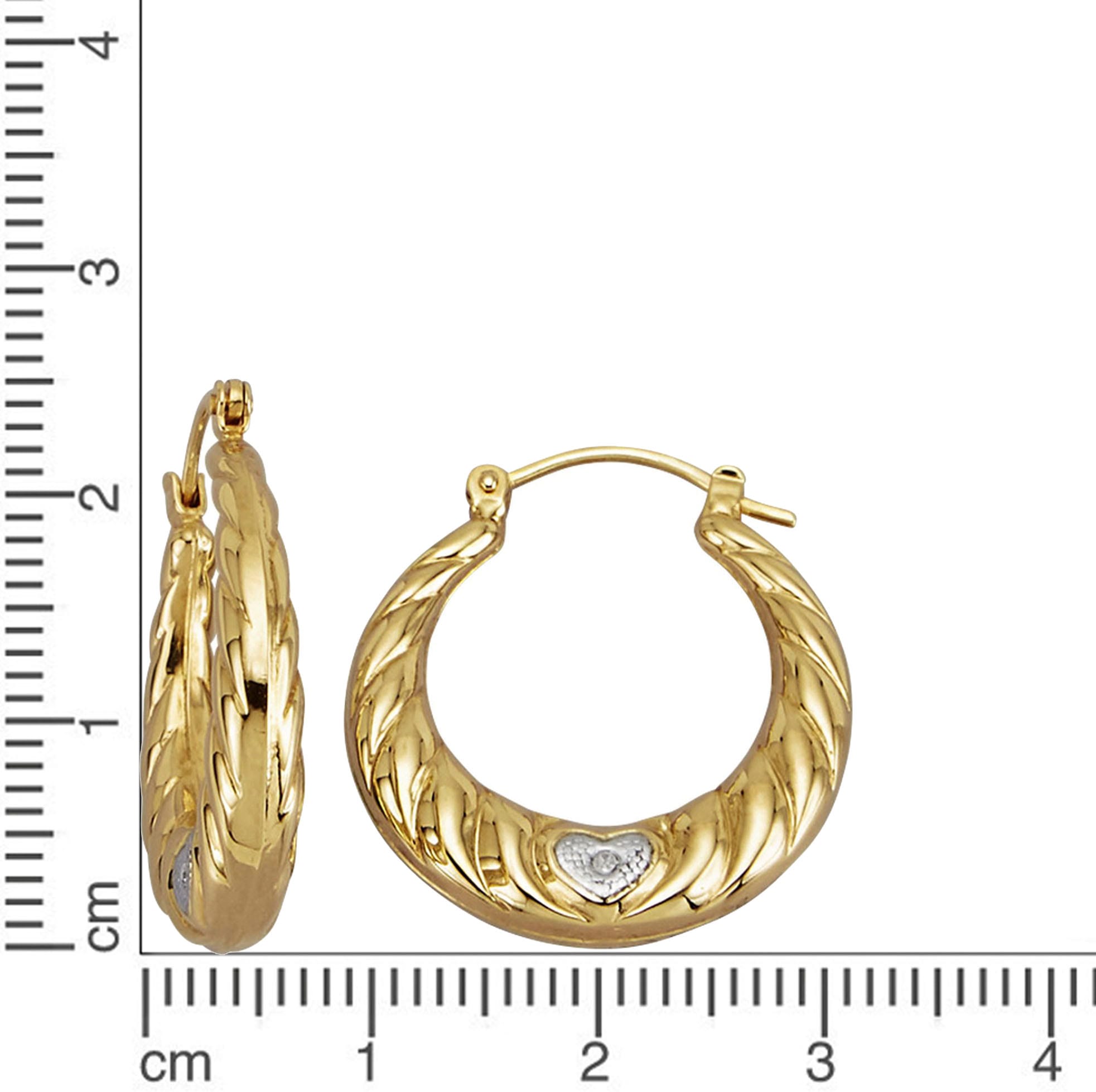 Firetti Paar Creolen »Schmuck Geschenk Gold 375 Ohrschmuck Ohrringe Bicolor«, mit Diamant