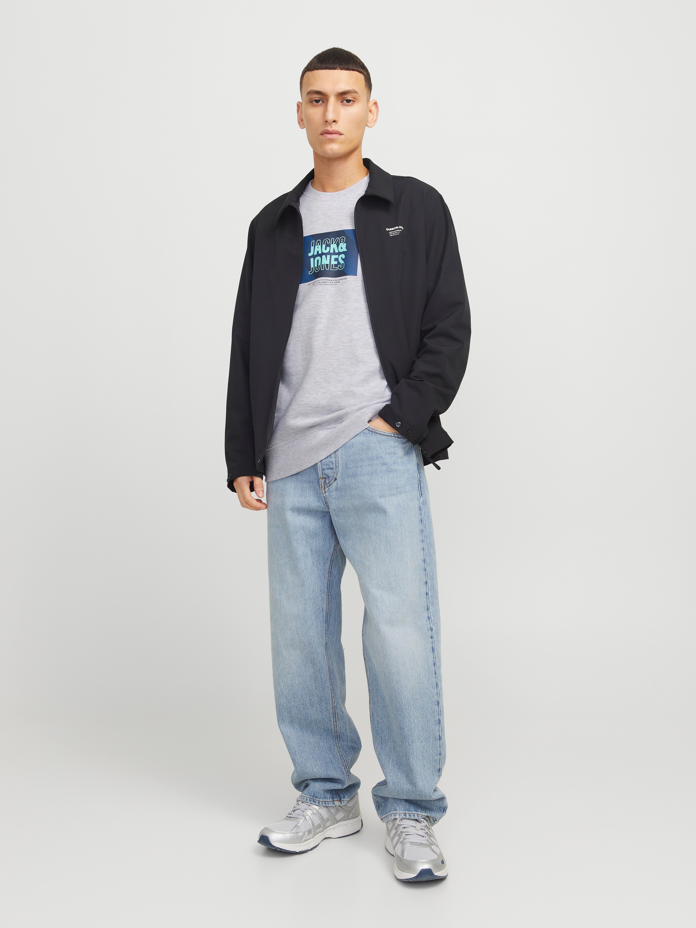 Jack & Jones Sweatshirt »JJHUDSON – Sweatshirt mit Print, Rundhals und Kapuze«, Print, modisch, regular fit, angeraute Sweatware, Rundhals