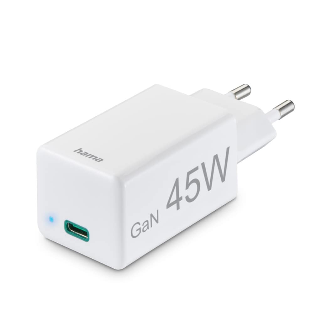 Hama USB-Ladegerät »45 Watt Ladegerät USB-C, GaN Stecker, PD Schnellladeadapter Netzteil«