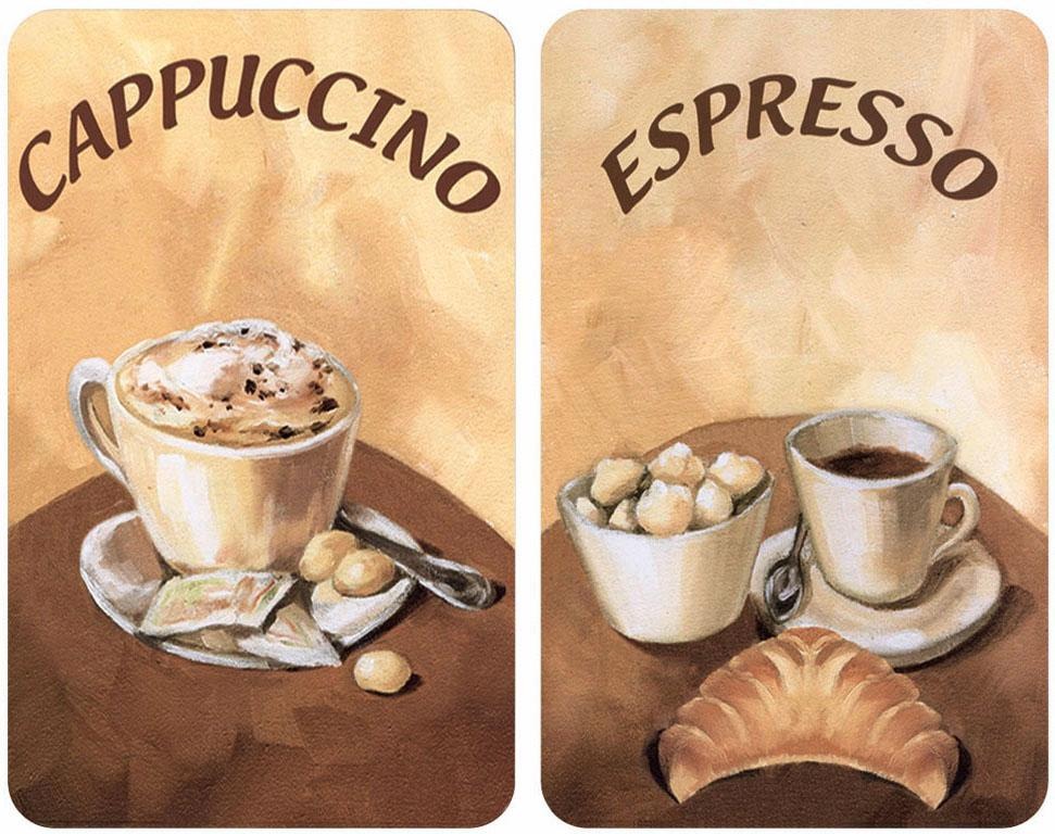 Herd-Abdeckplatte "Kaffee", Glas, (Set, 2-tlg.)