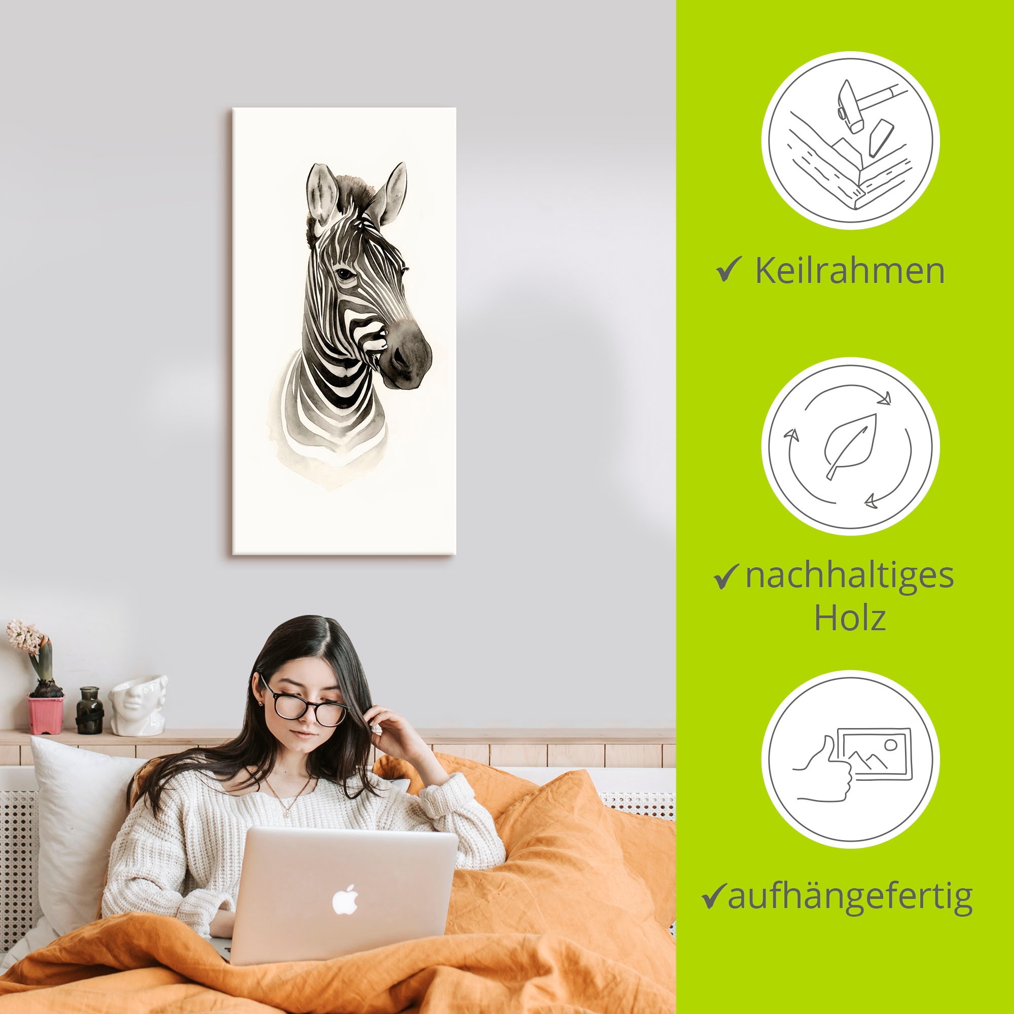 Artland Wandbild »Safari Porträt I«, Wildtiere, (1 St.), als Alubild, Outdoorbild, Leinwandbild, Wandaufkleber, versch. Größen