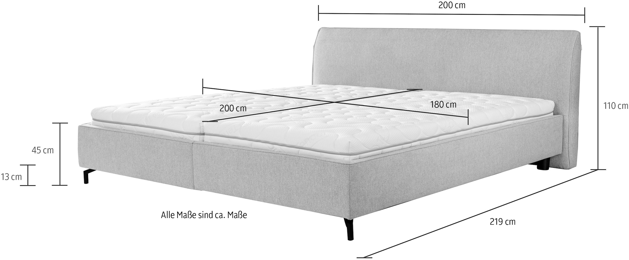 alina Polsterbett »Serina« Wahlweise mit Matratze und Lattenrost, in diversen Ausführungen