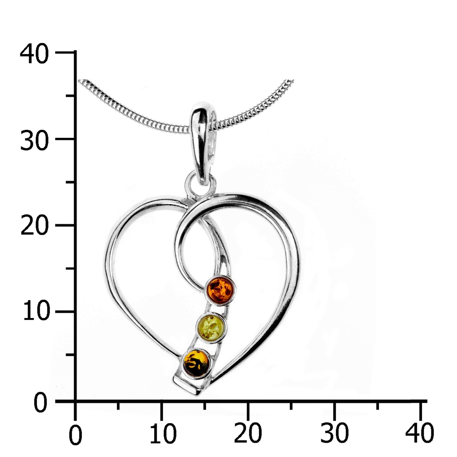 OSTSEE-SCHMUCK Kette mit Anhänger »- Herz - Silber 925/000 - Bernstein«