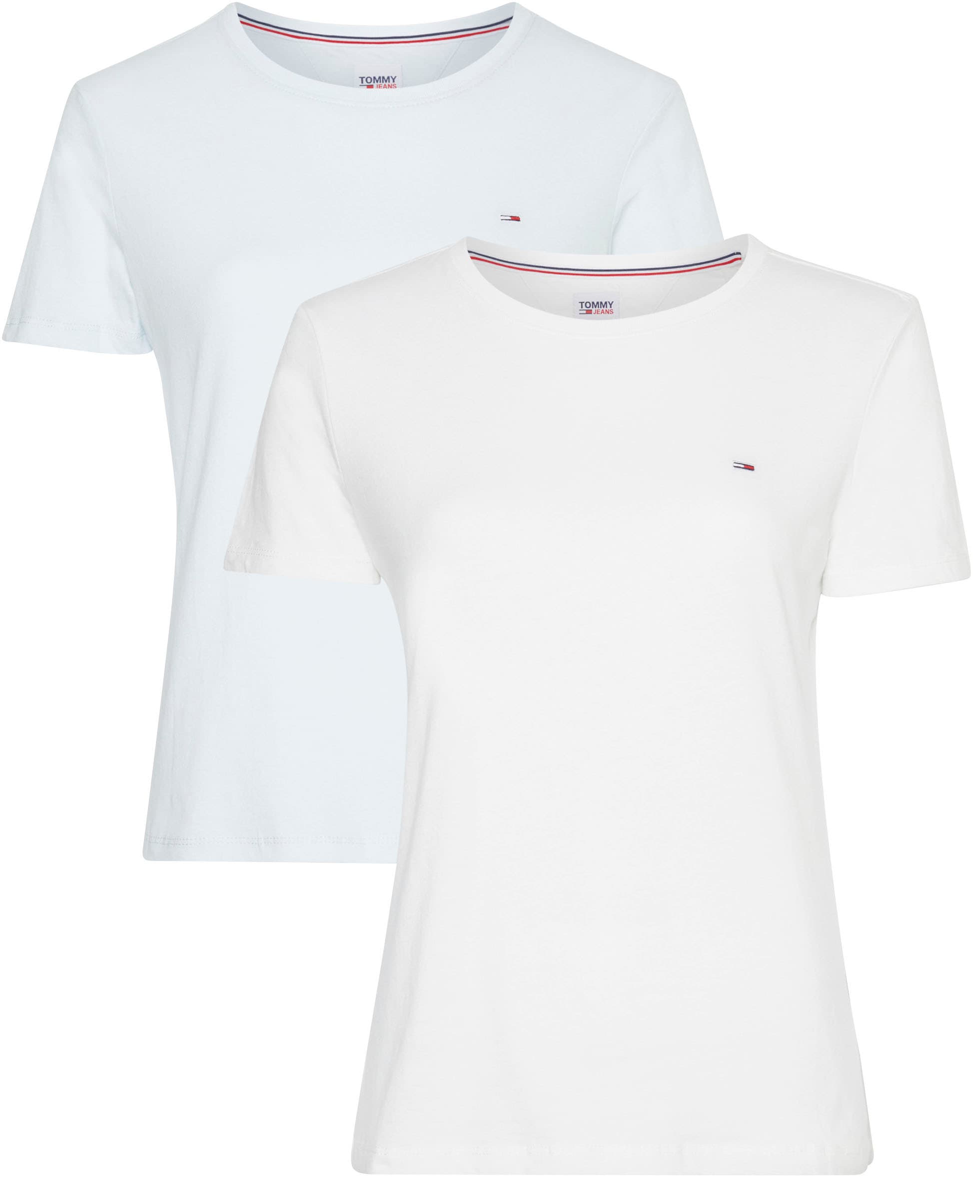 Tommy Jeans Rundhalsshirt »TJW 2PACK SOFT JERSEY TEE«, mit Tommy Jeans Logo-Flag-Stickerei