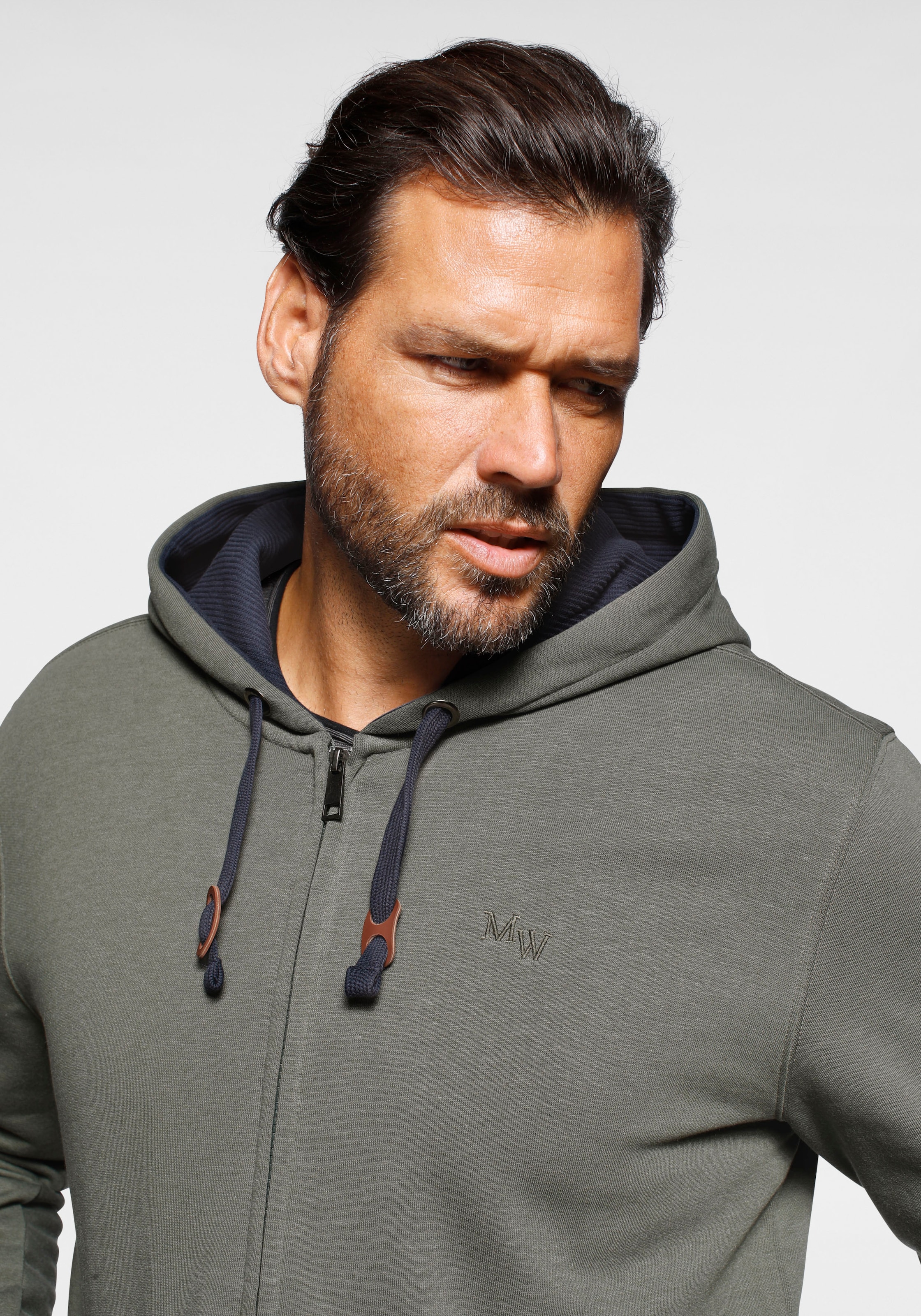 Man's World Kapuzensweatjacke, mit kontrastfarbigem Innenfutter