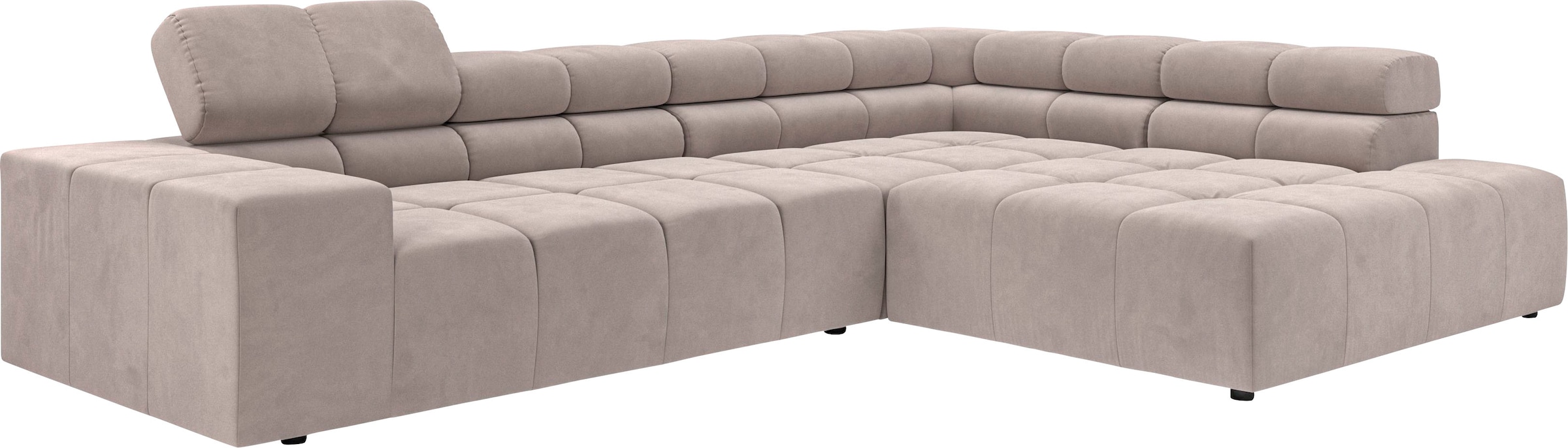 INOSIGN Ecksofa »Ancona incl. Kopfteilverstellung, Breite 319cm, L-Form«, wahlweise motorische Sitztiefenverstellung, auch in Cord + Easy Care