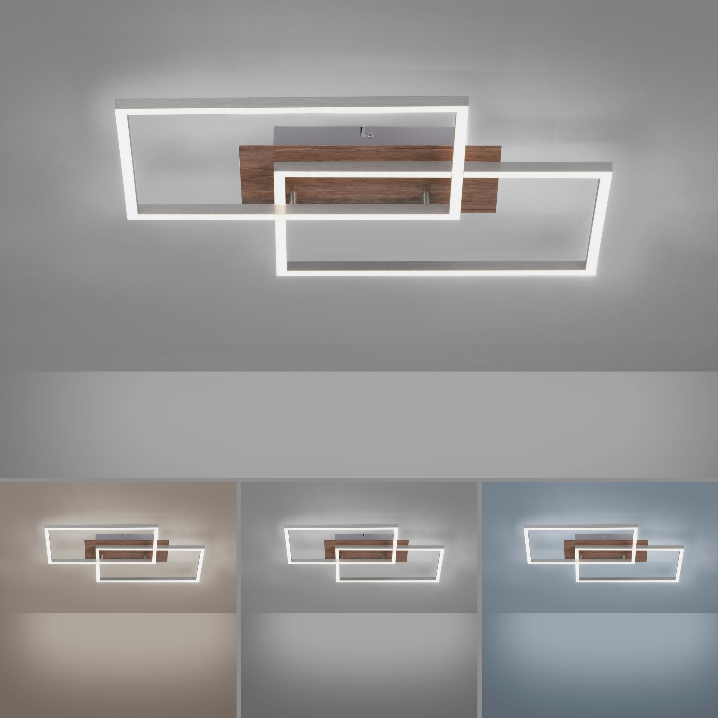 JUST LIGHT LED Deckenleuchte »IVEN«, 2 flammig, Leuchtmittel LED-Board | LED fest integriert, dimmbar über Fernbedienung