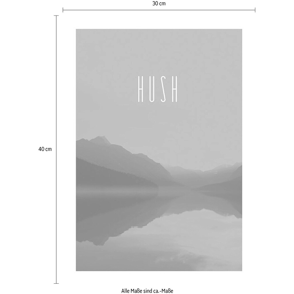 Komar Poster »Word Lake Hush Blue«, Natur, (1 St.)
