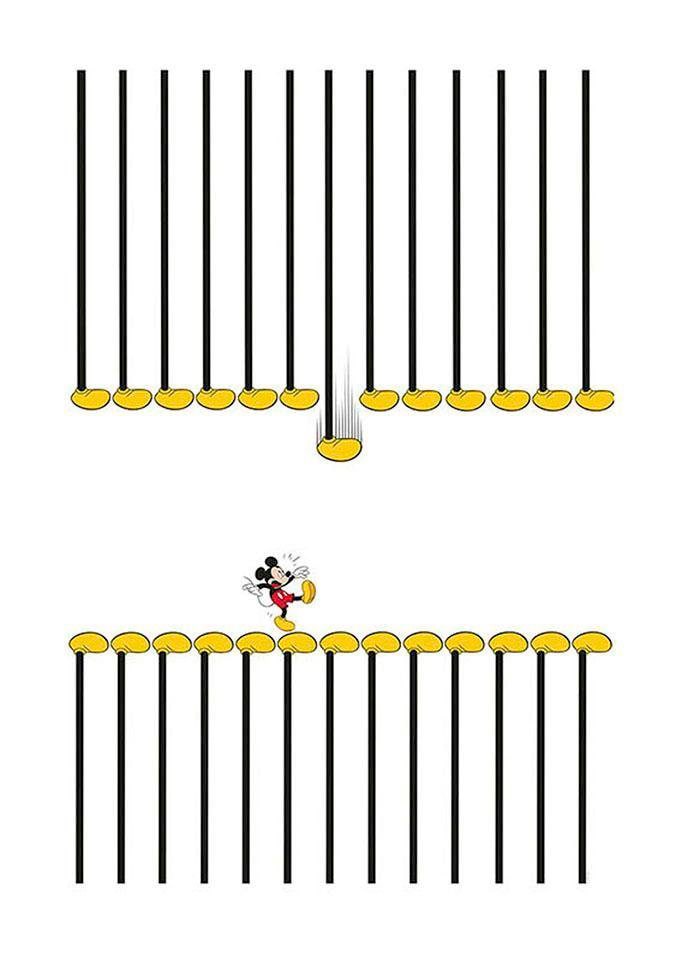 Komar Poster »Mickey Mouse Kinderzimmer, (Packung, Schlafzimmer, Footlines«, St., bei 1 1), Anzahl kaufen Teile Wohnzimmer Disney, OTTO