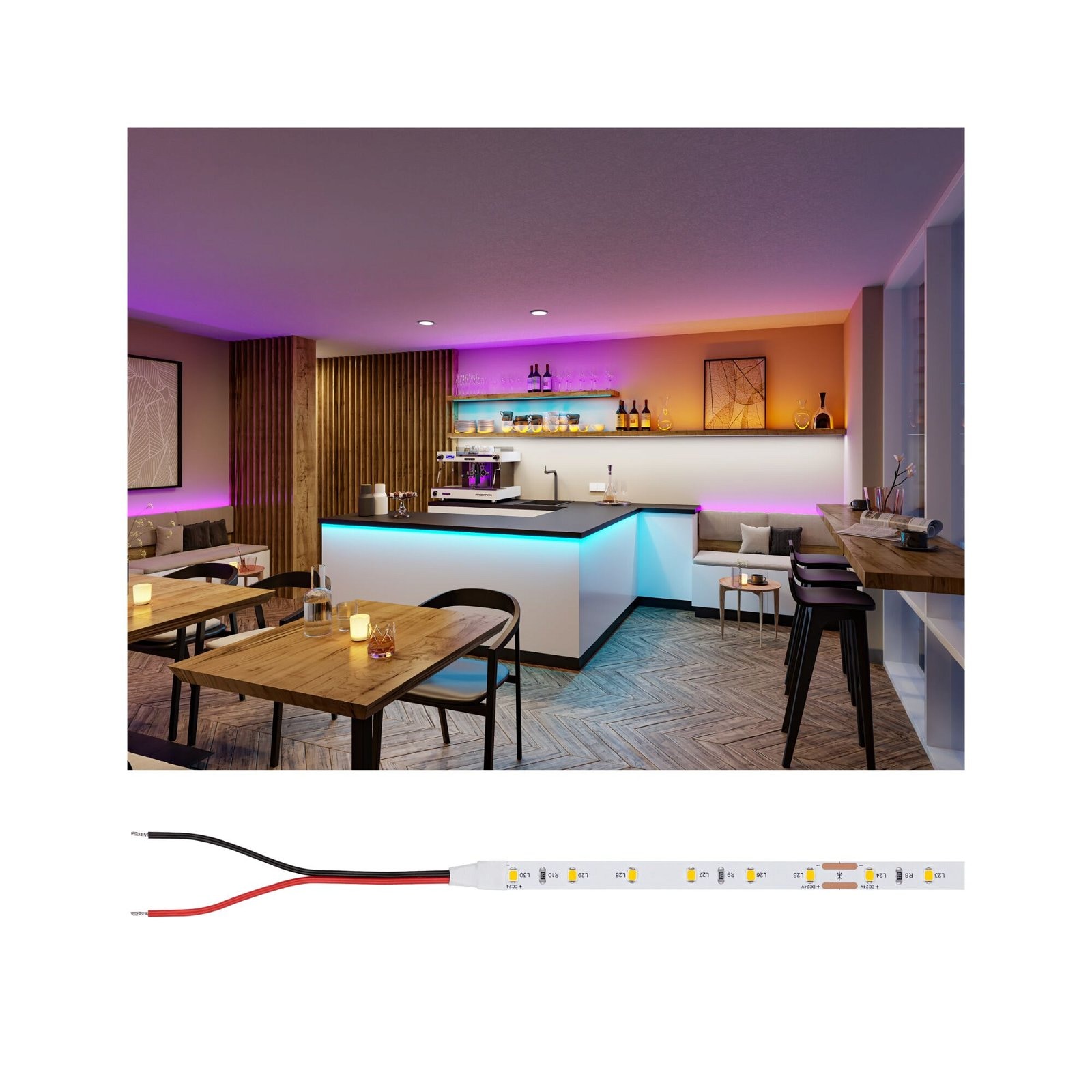 Paulmann LED-Streifen »Pro Strip Silver P25 5m iceblue IP20 24V DC 20W«, Eisblau
