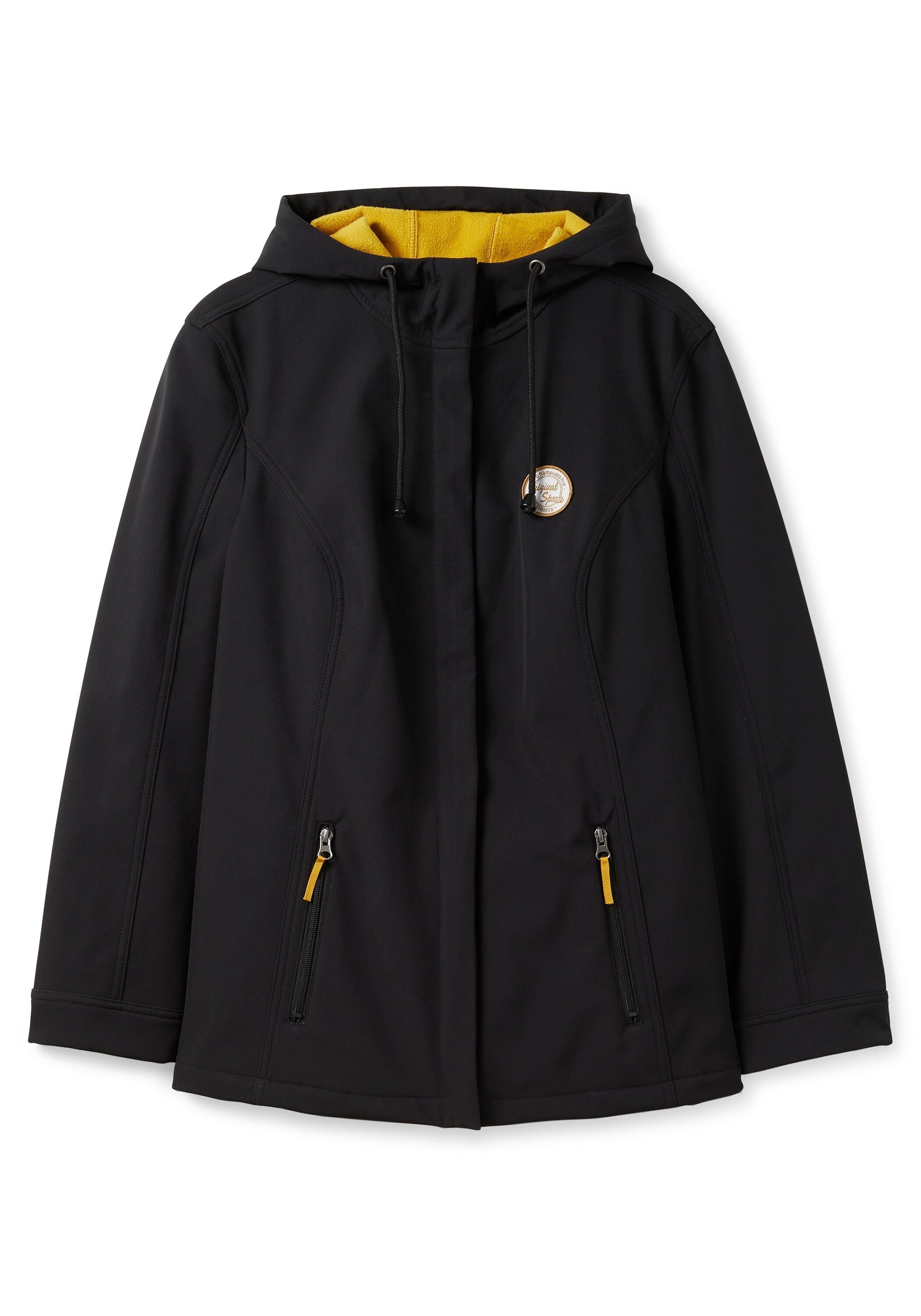 Sheego Softshelljacke »Softshell-Jacke mit Fleece-Innenseite, winddichte Qualität«, mit Kapuze, mit Fleece-Innenseite, winddichte Qualität