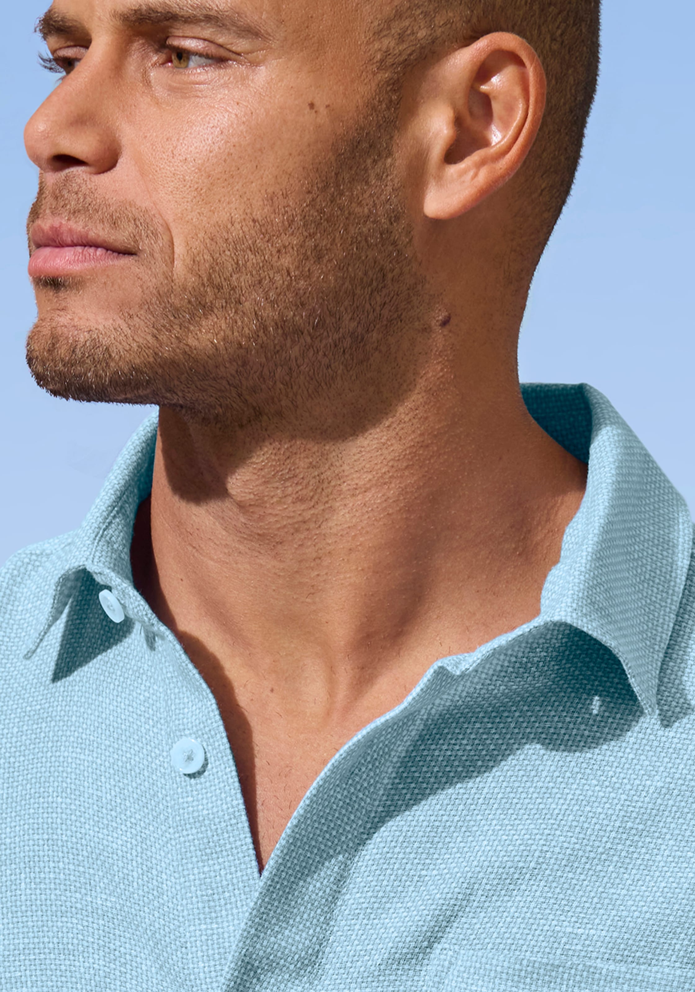 John Devin Leinenhemd », Kurzarmhemd« Luftiges Freizeithemd mit dezentem Muster