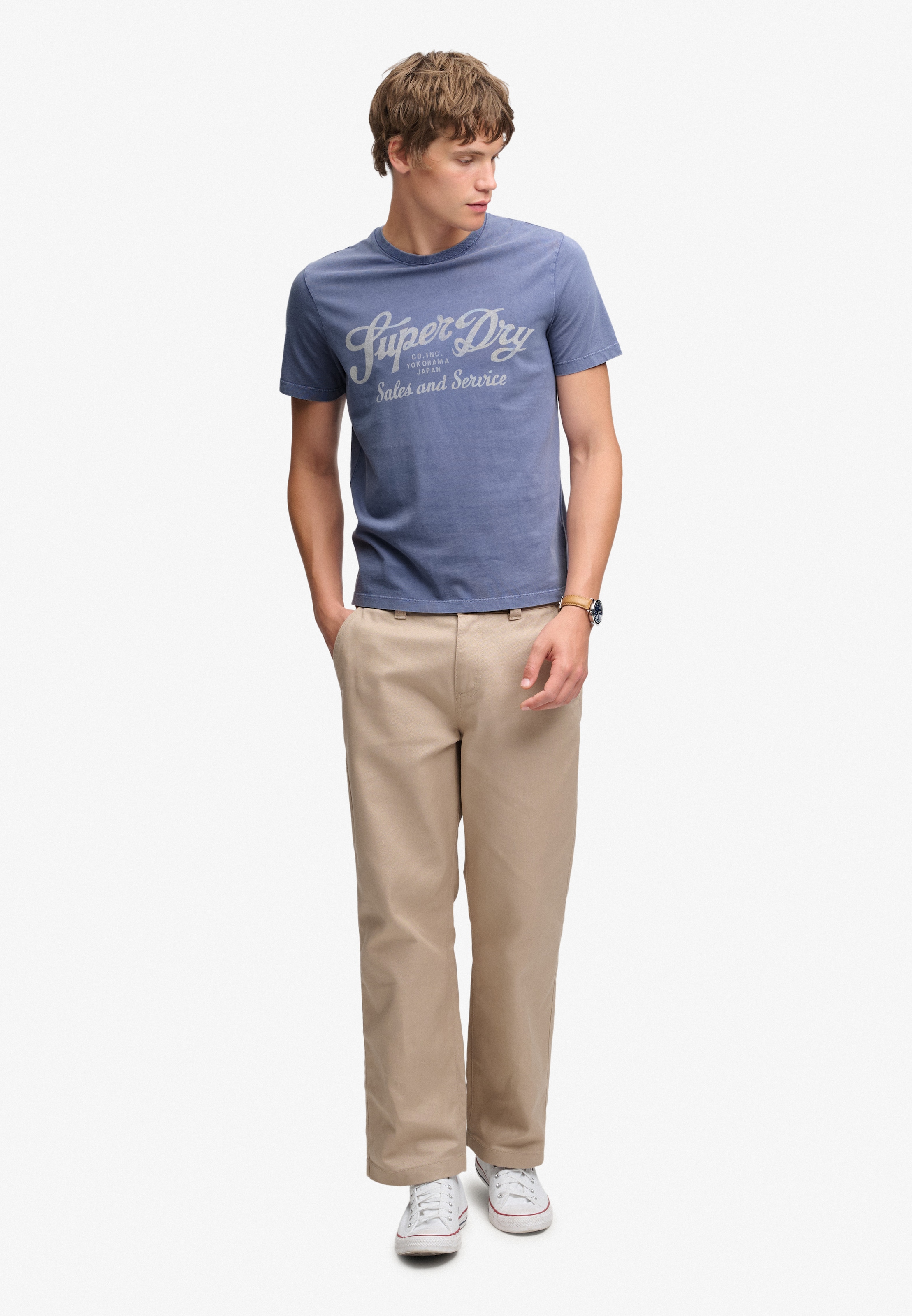 Superdry Rundhalsshirt »VINTAGE SCRIPT TEE« Baumwolle, relaxed fit