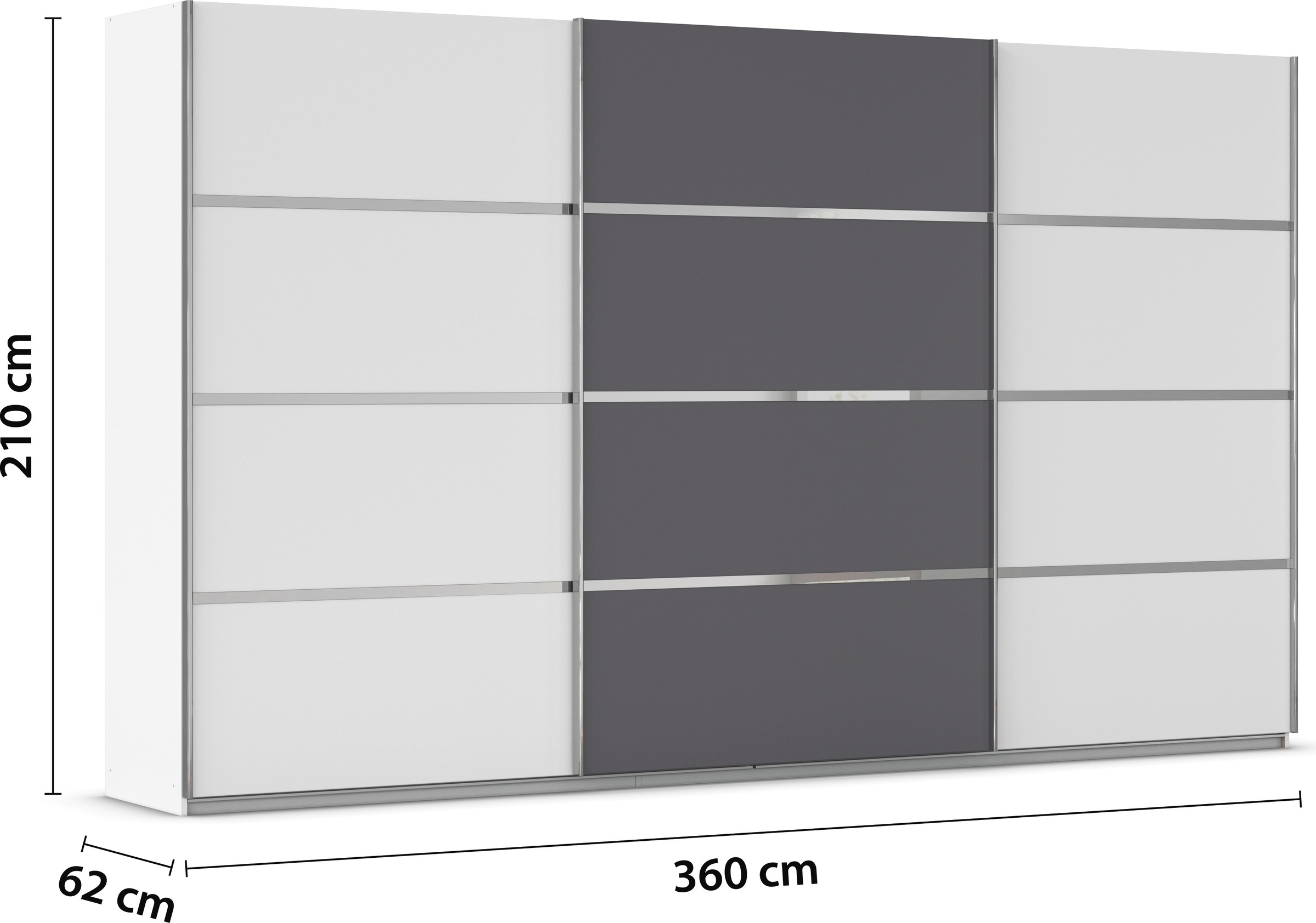 rauch Kleiderschrank »Schwebetürenschrank Garderobe Schrank TOP ANGEBOT Avola«, (in 3 verschiedenen Ausstattungen BASIC/CLASSIC/PREMIUM), mit eleganten Zierleisten in Chrom, Schwarz oder Weiß MADE IN GERMANY