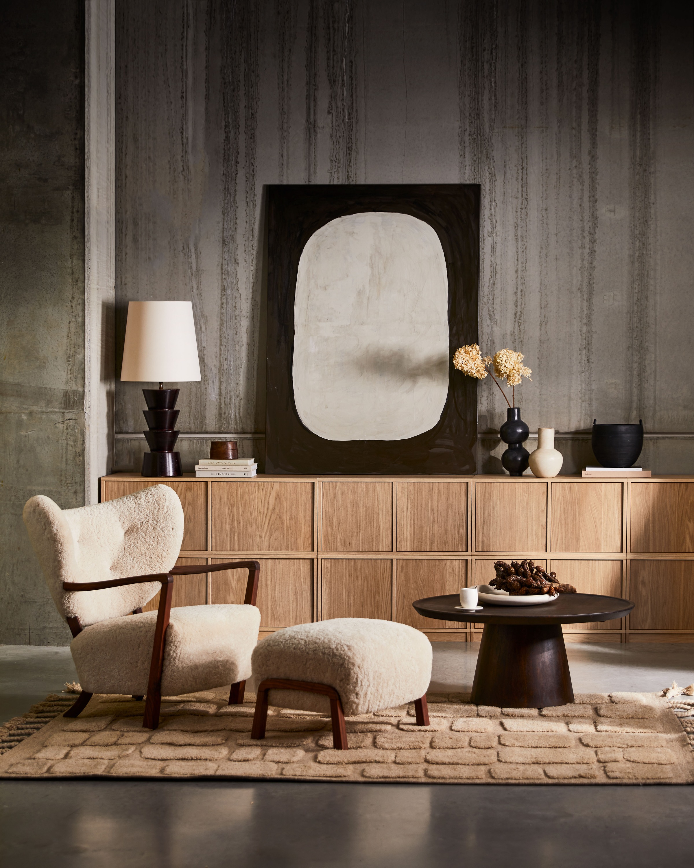 WOOOD Sideboard »Modulair mit Eichenfurnier und Druckmechanismus B 40 x T 40 x H 44 cm« Tragkraft 15 kg pro Einlegeboden, kompakte Ausführung
