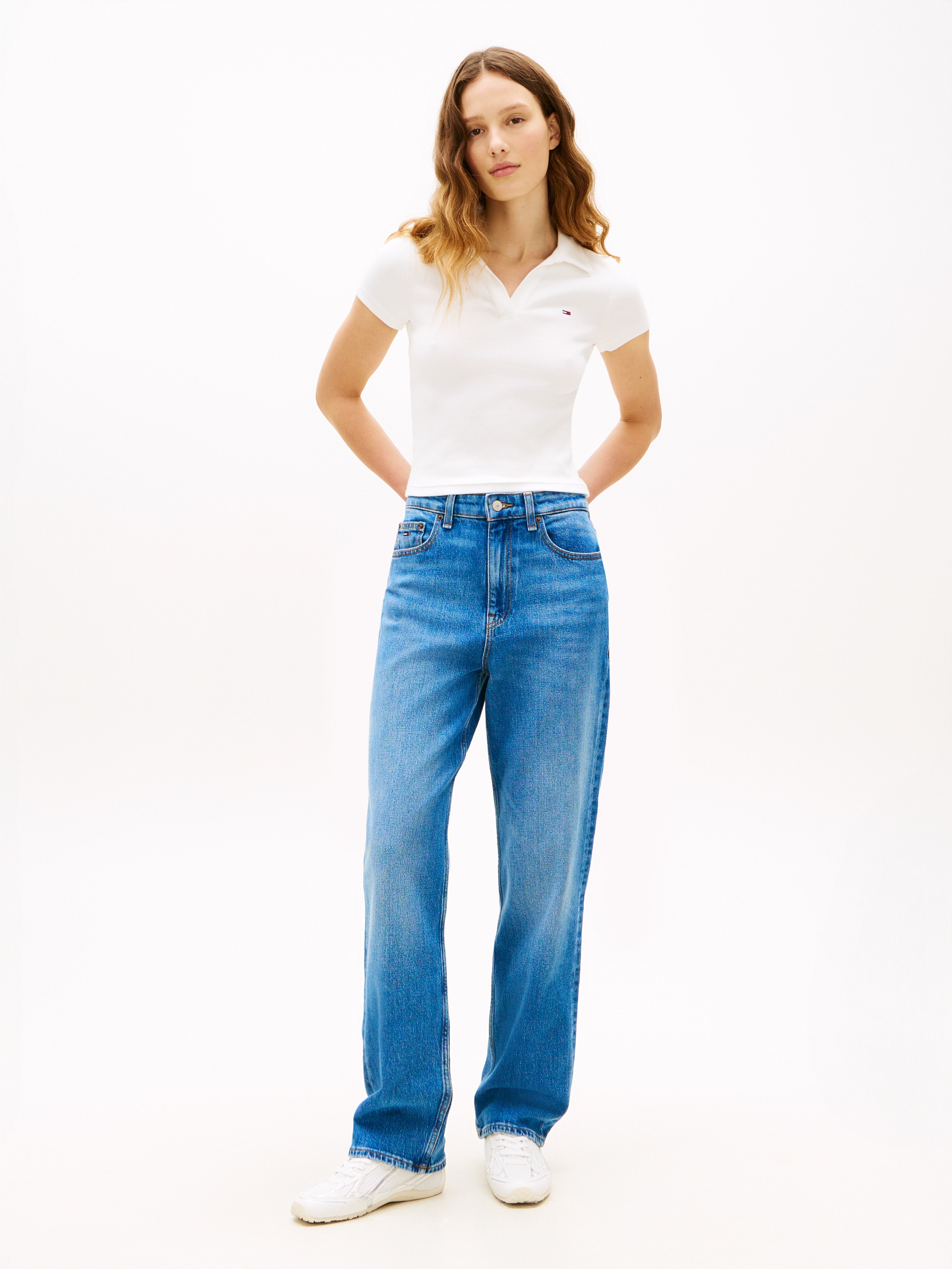 Tommy Jeans Straight-Jeans »LAYLA HR SLIM STR« High Waist, Baumwoll-Qualität