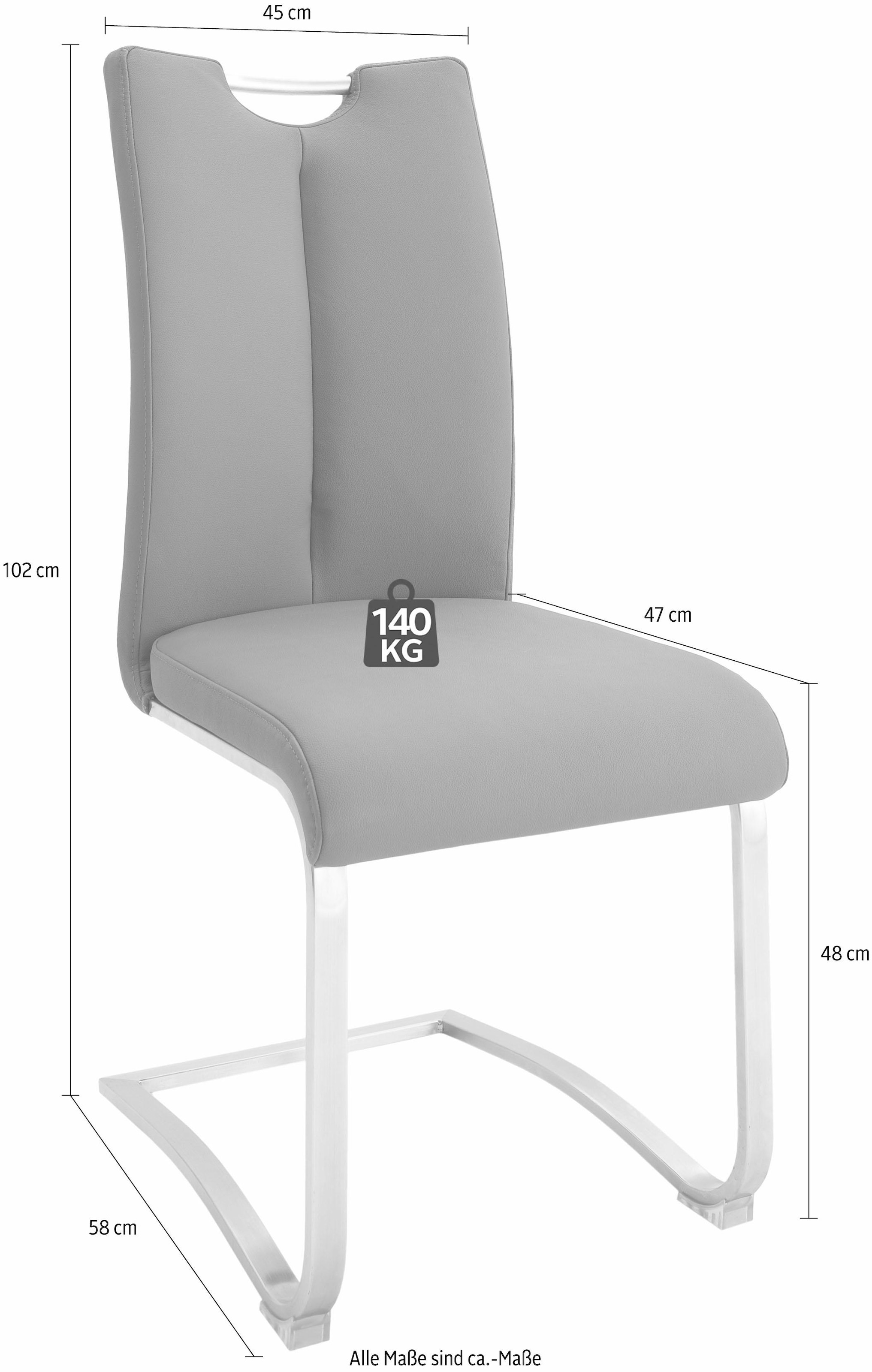 MCA furniture Freischwinger mit »Artos«, Stuhl 2 Echtlederbezug, kaufen Kg OTTO (Set), belastbar St., bis bei Leder, 140